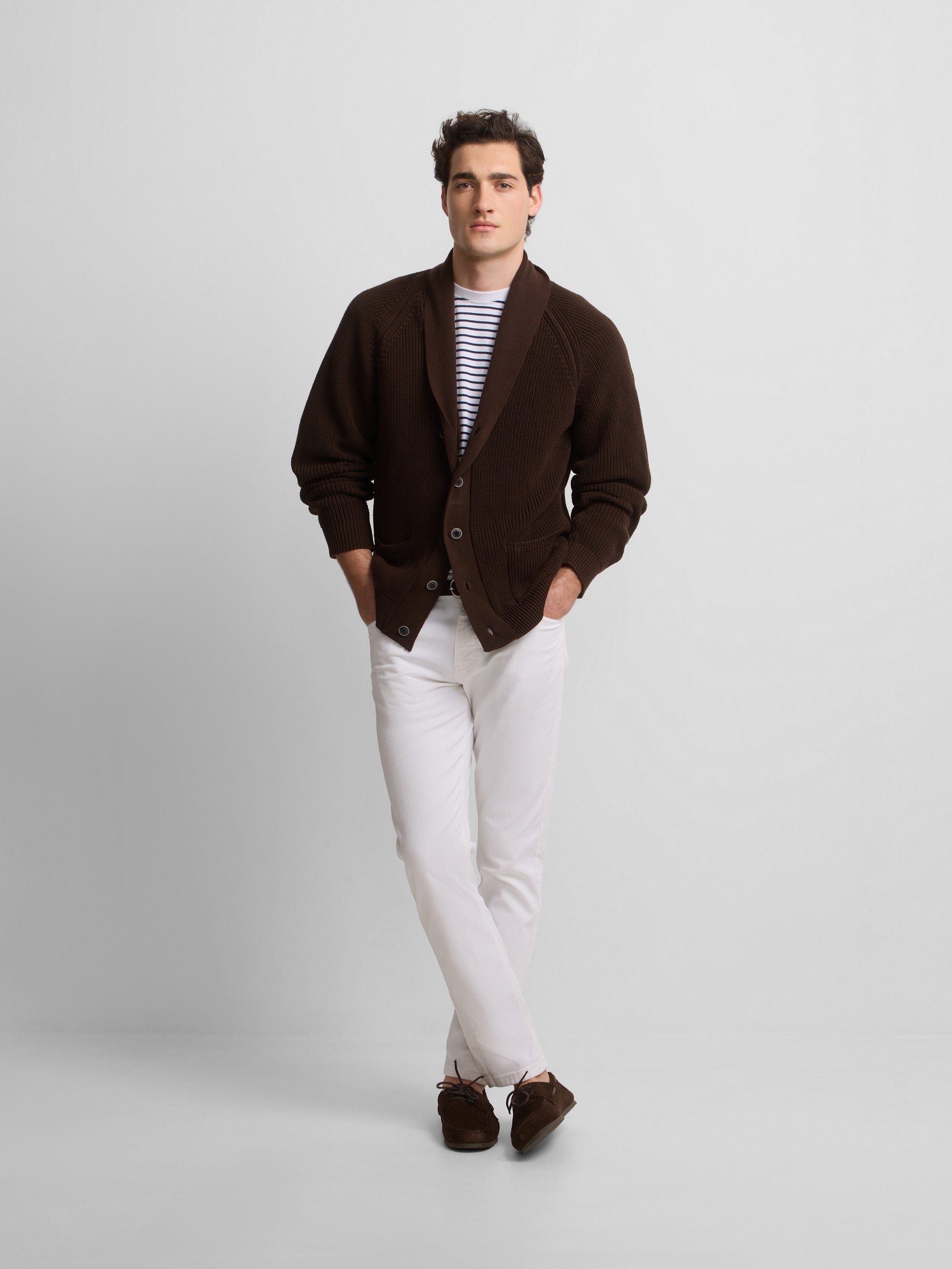 Cardigan canale cruise marron