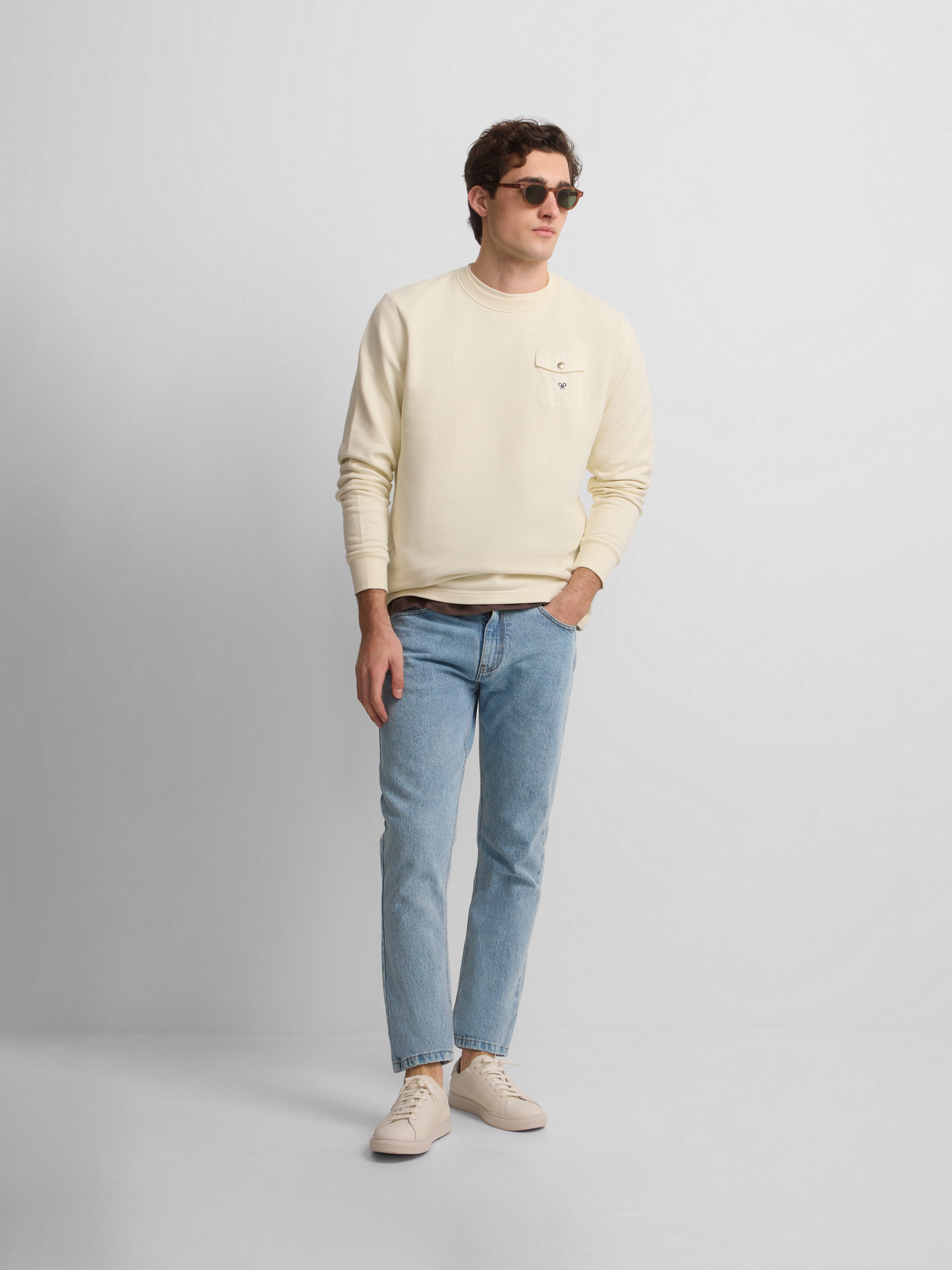 Sweatshirt com bolso cruise creme
