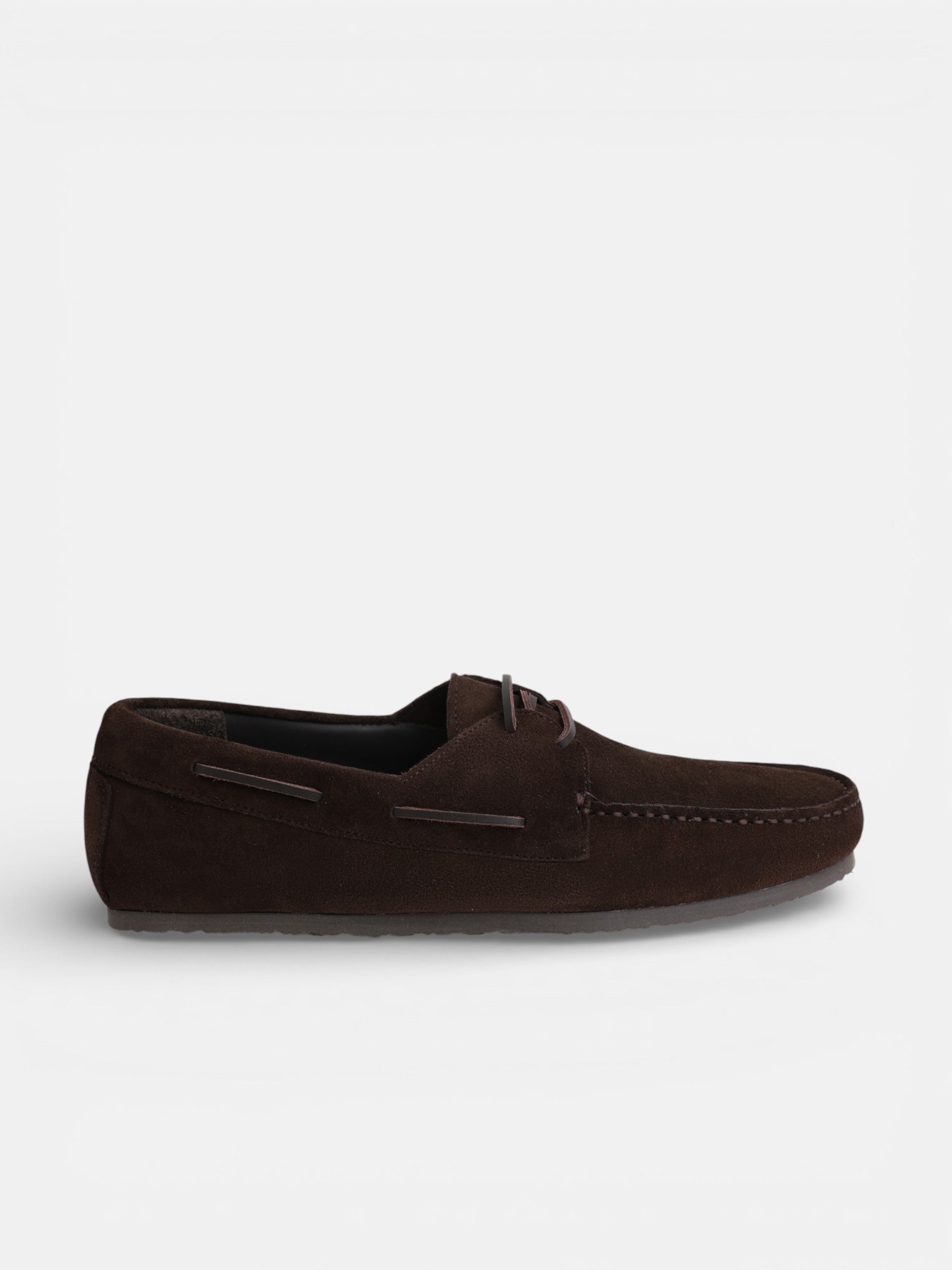 Brown suede cruise boat shoe