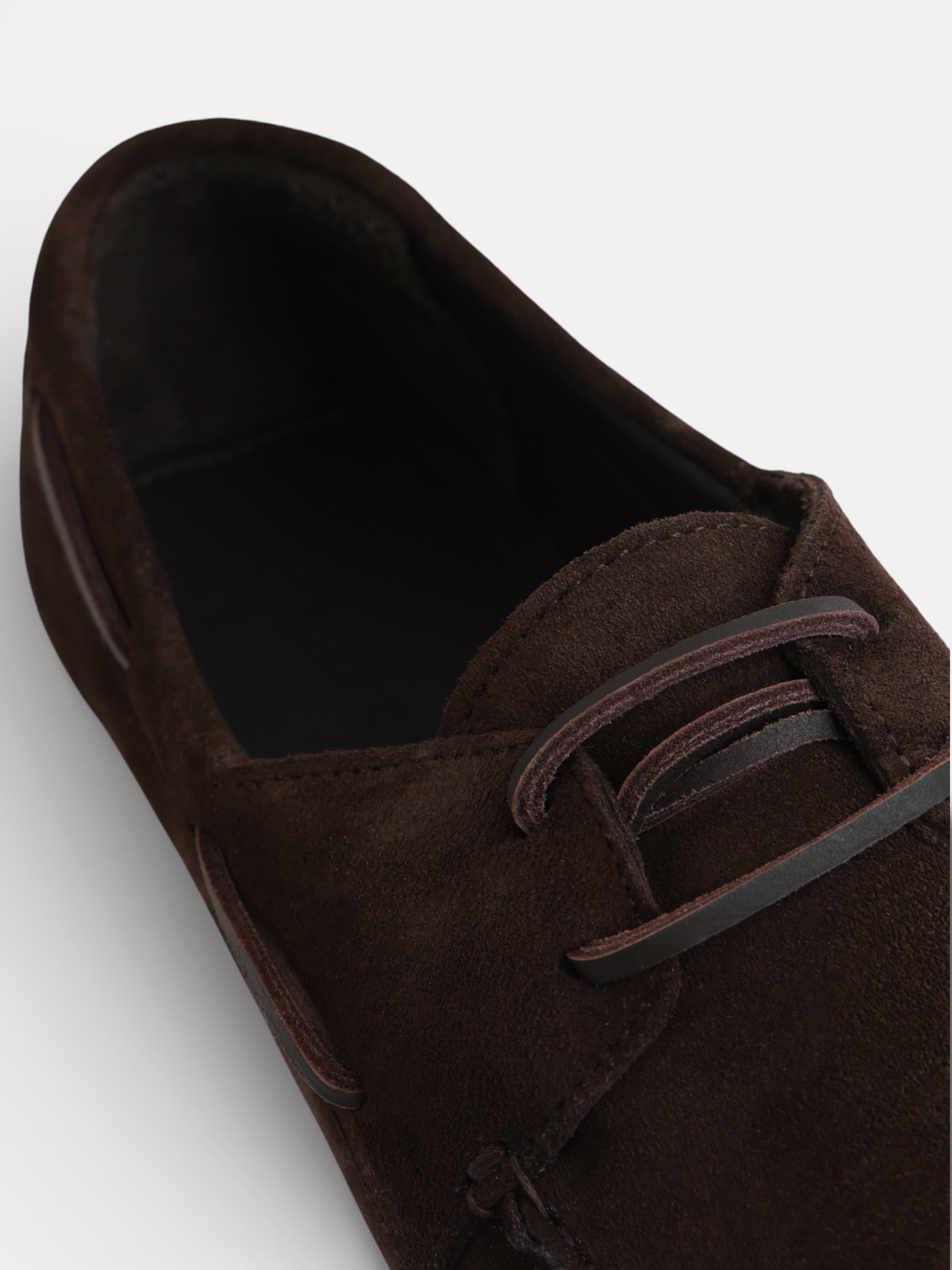 Brown suede cruise boat shoe