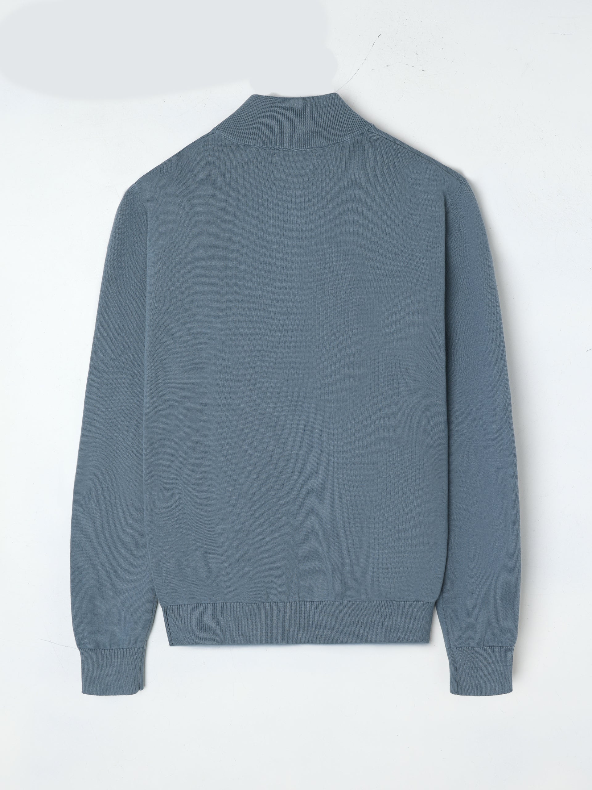 Jersey liso media cremallera azul petroleo