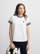 Women's T-shirt with Silbon shield patch white