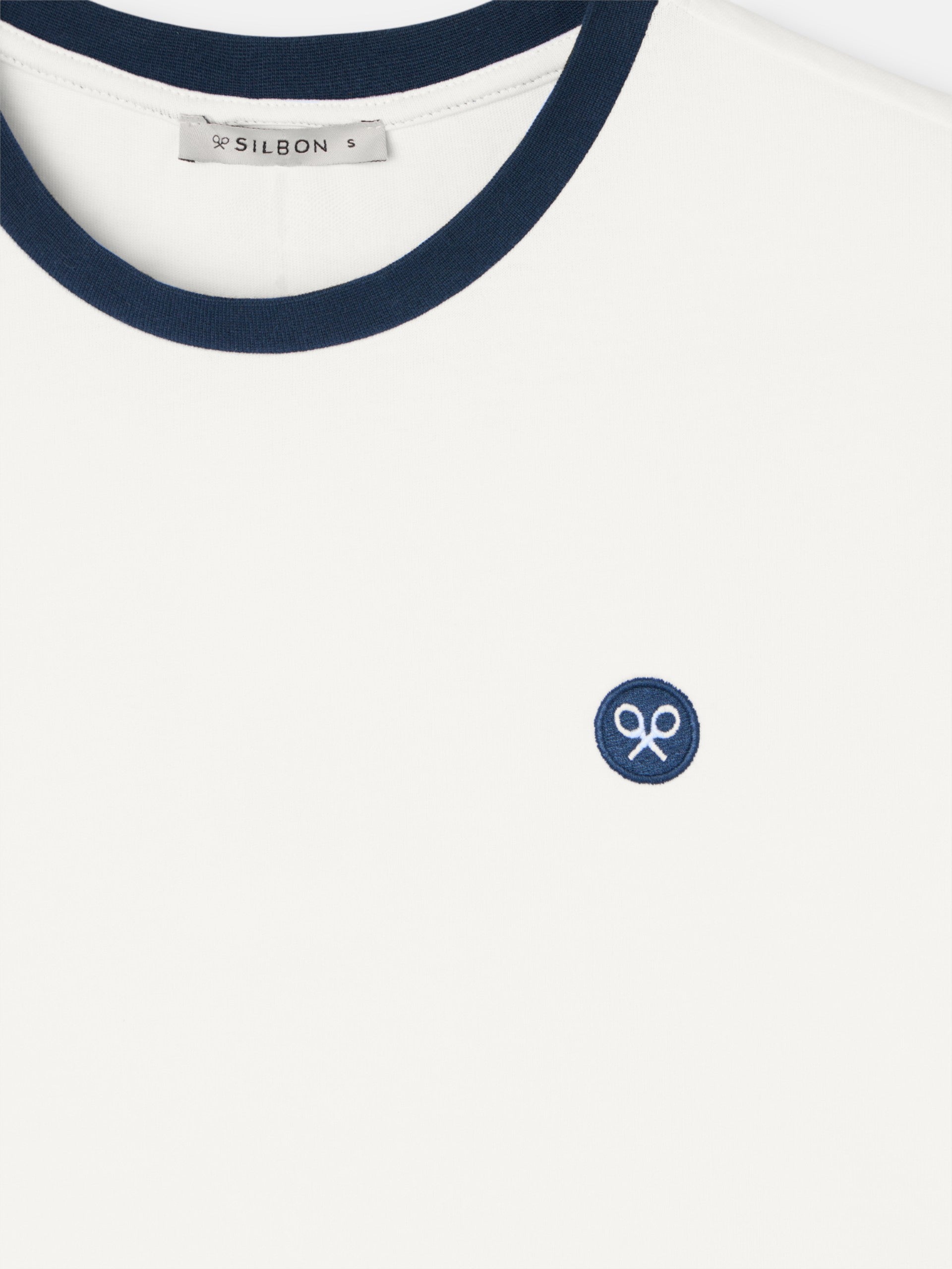 Women's T-shirt with Silbon shield patch white