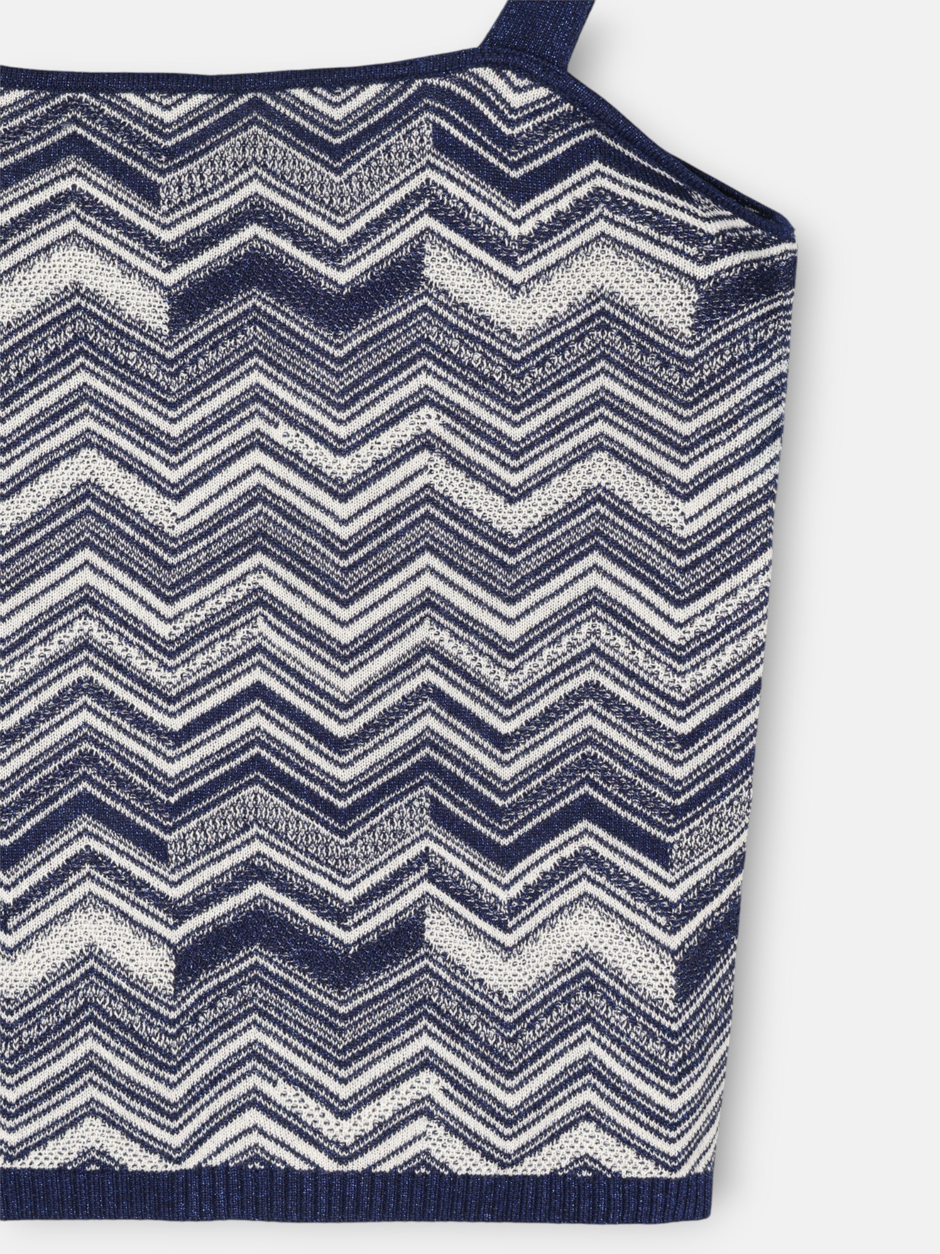 Top de malha espinha azul