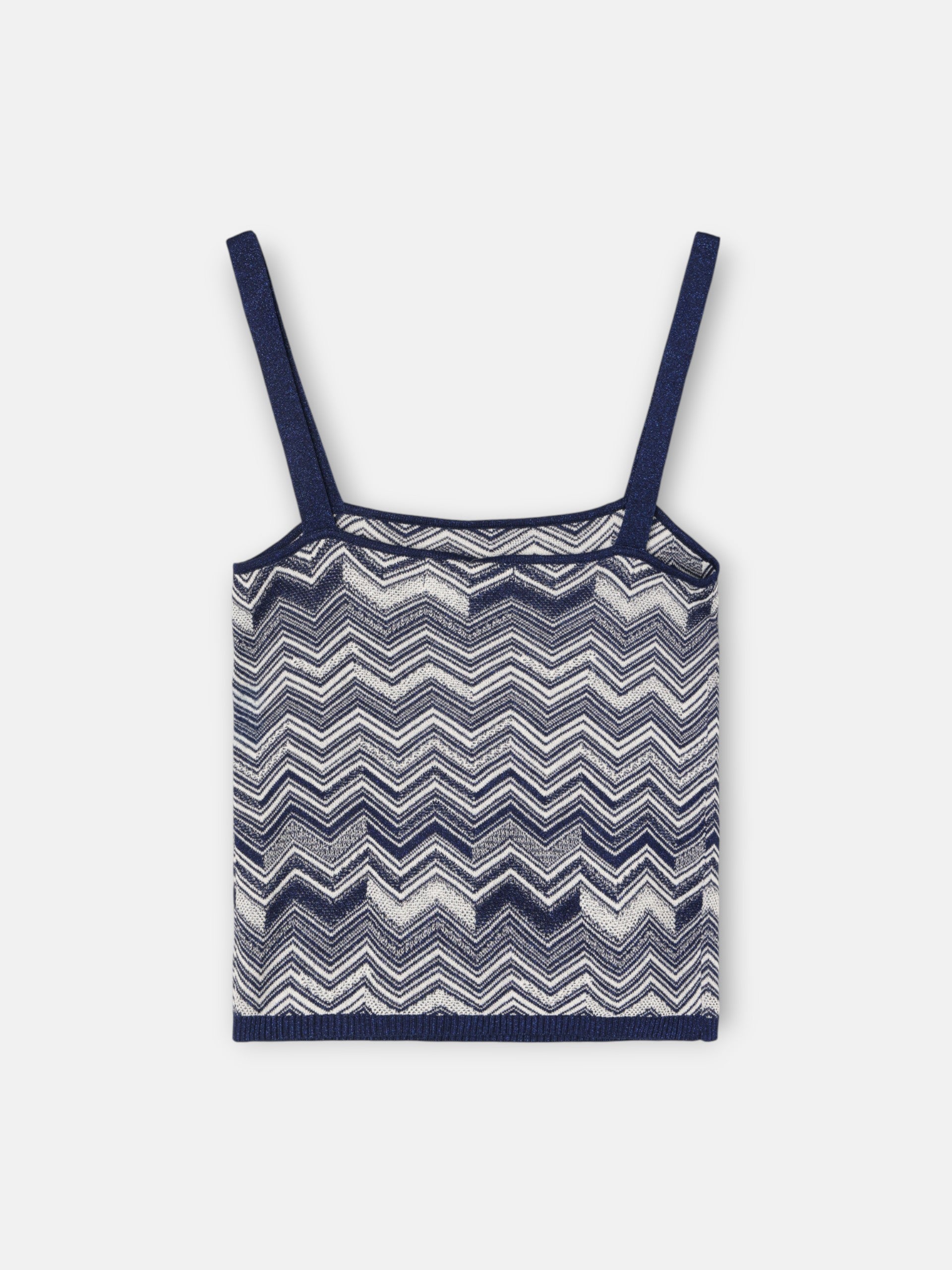 Top de malha espinha azul