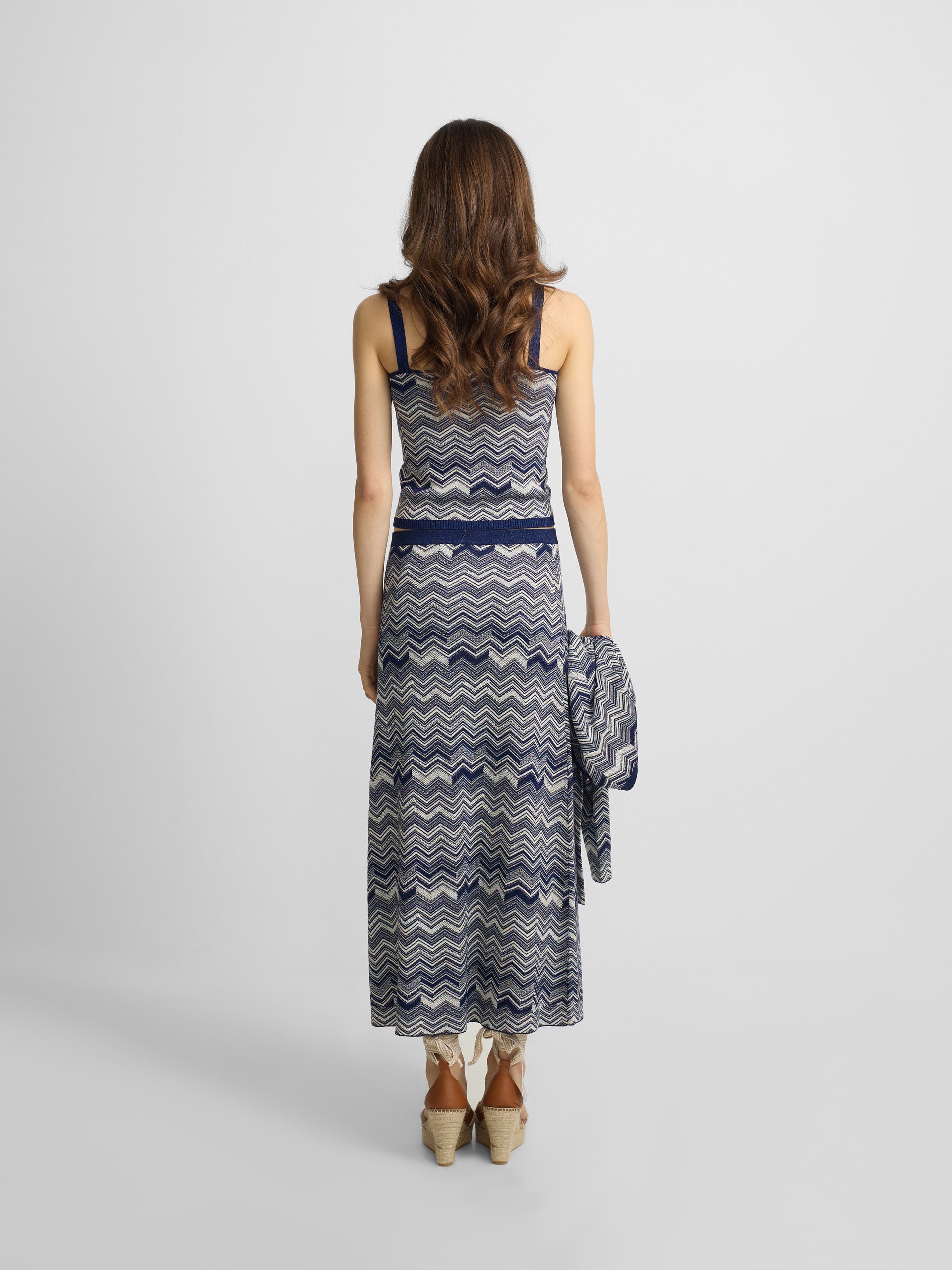 Top de malha espinha azul