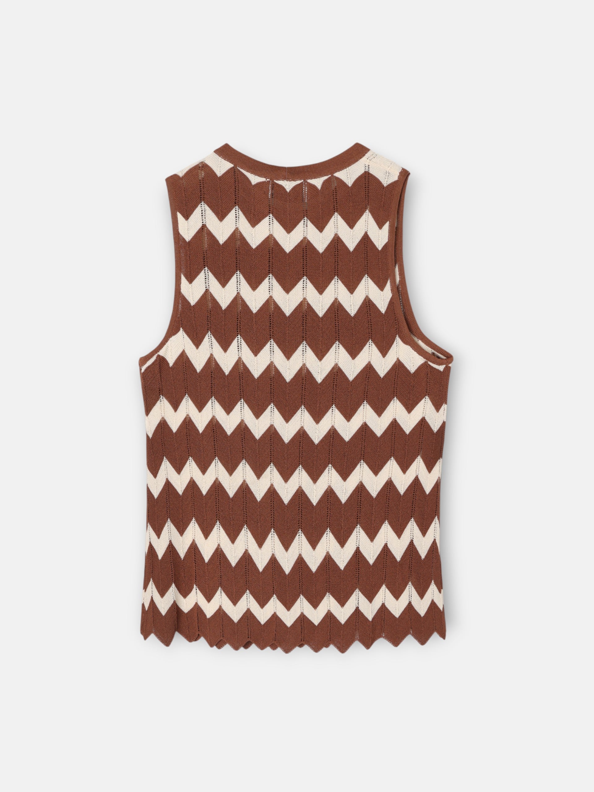 Top de malha castanho espinha de peixe