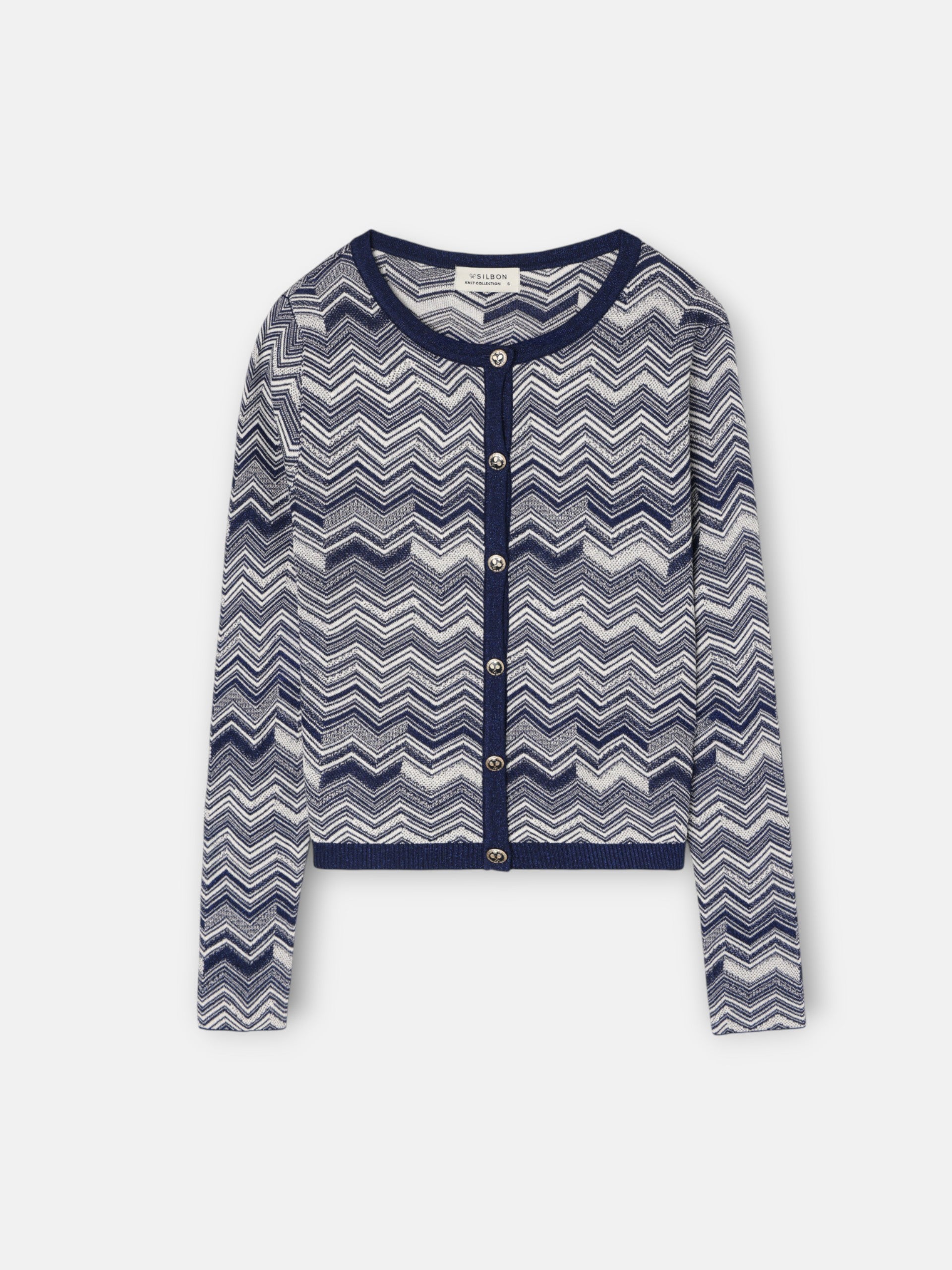 Cardigan comprido espinha azul