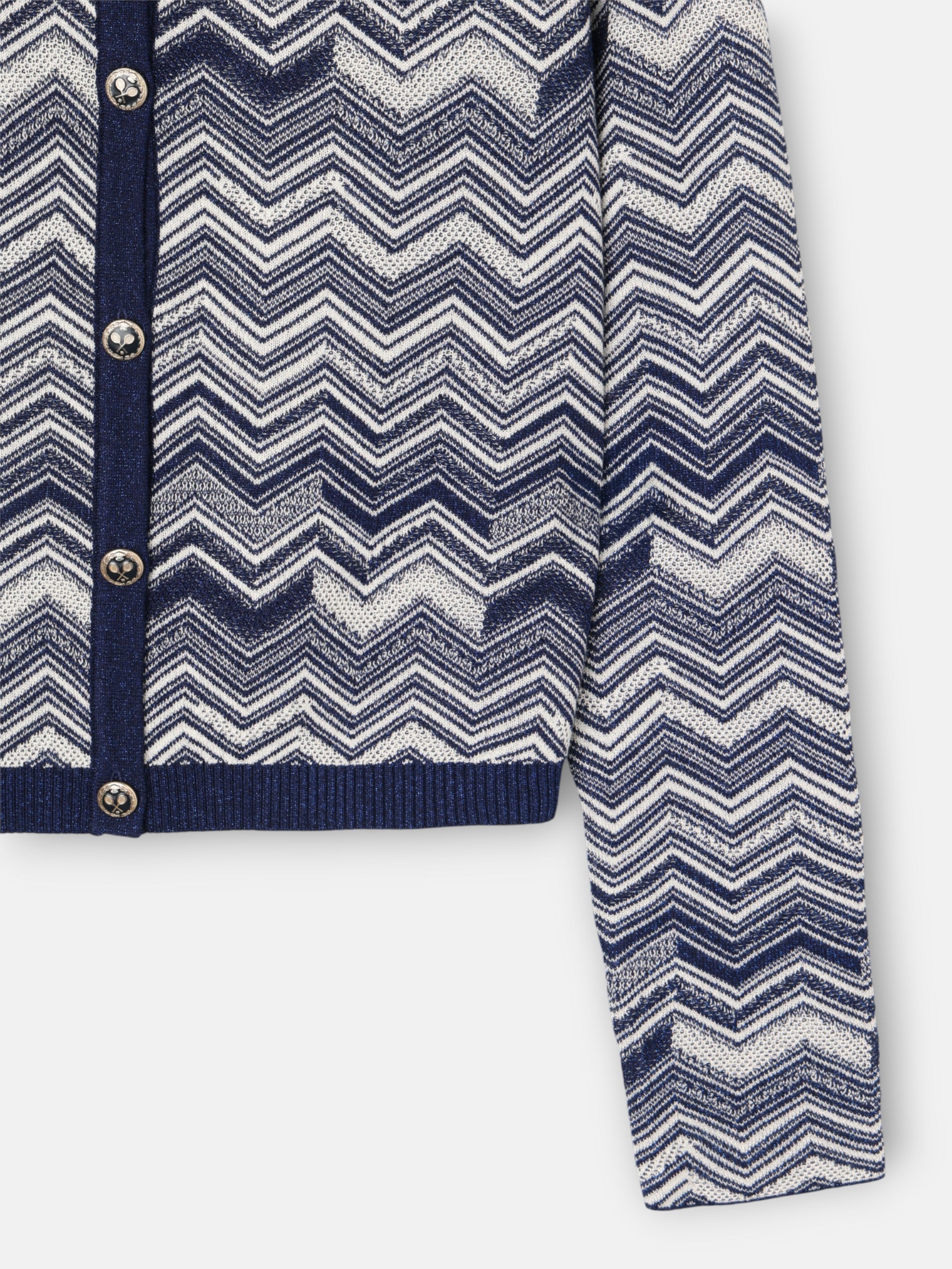 Cardigan comprido espinha azul