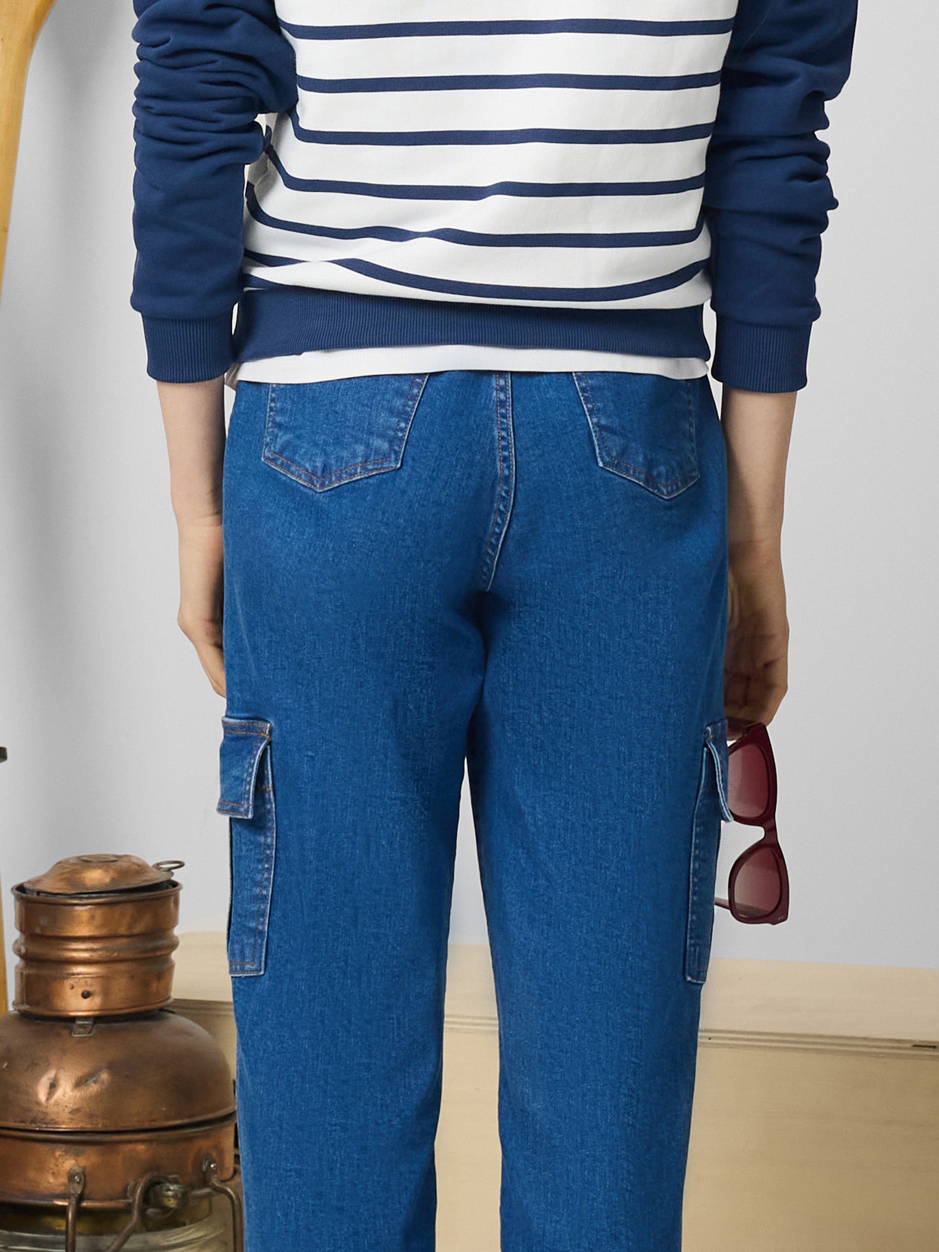 Denim cargo pants