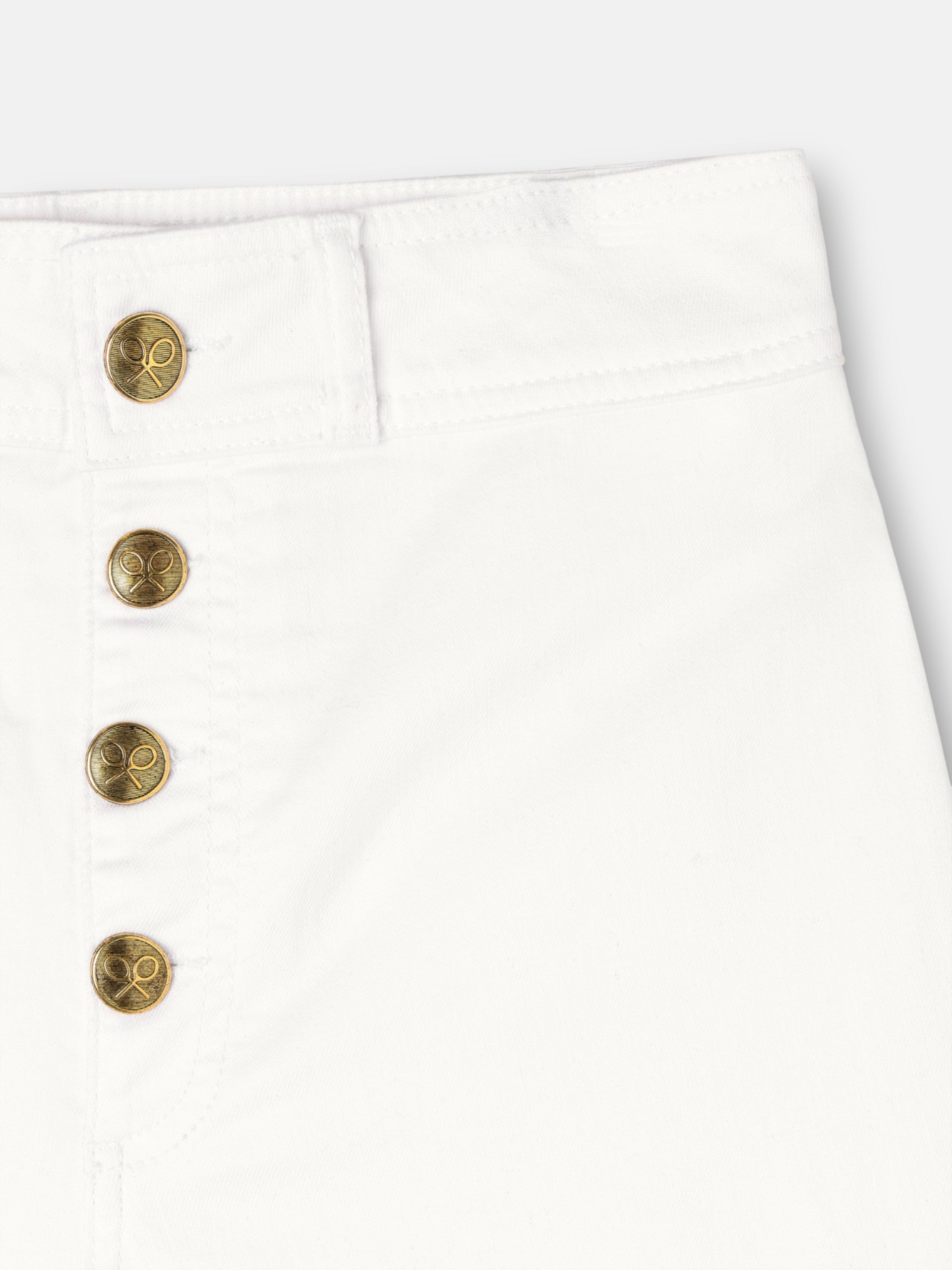 Pantalon écru brodé de fleurs