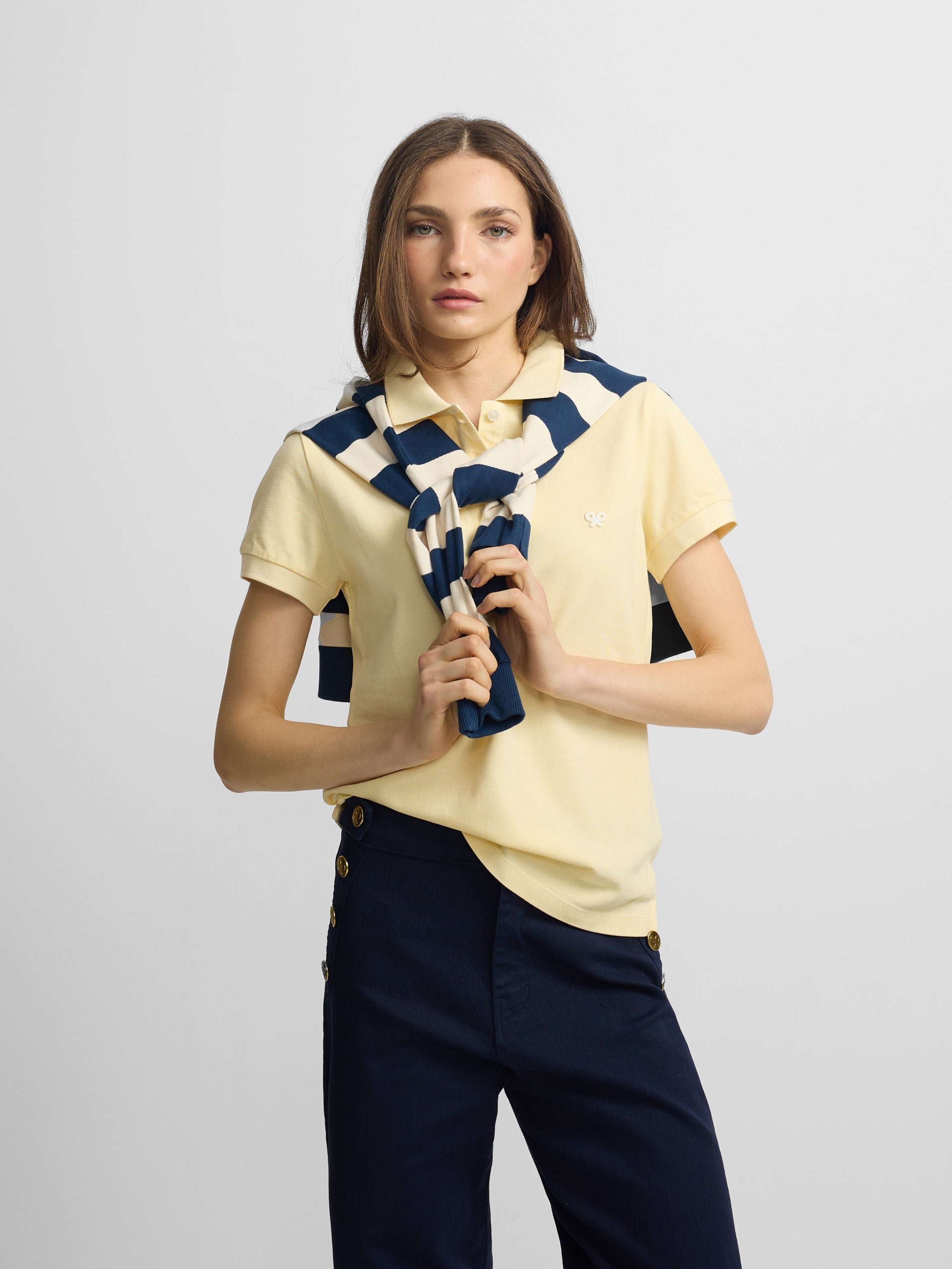 Classic yellow women's polo shirt