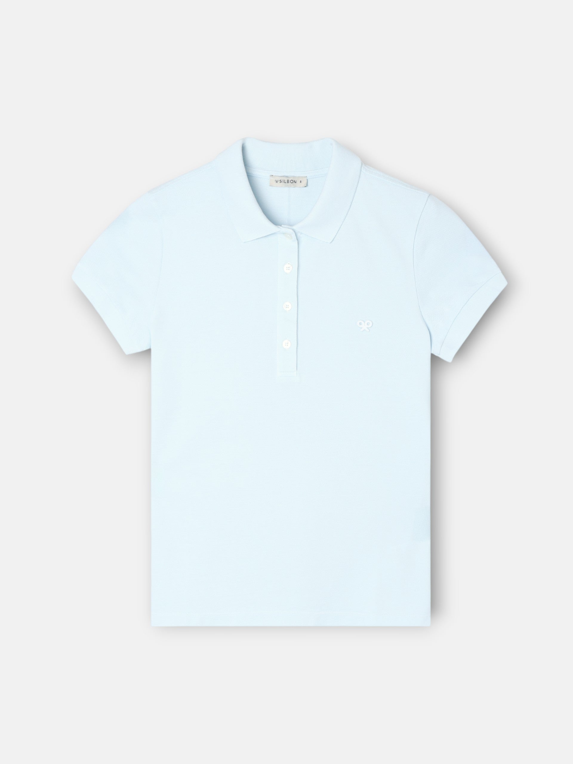 Classic light blue polo shirt for women