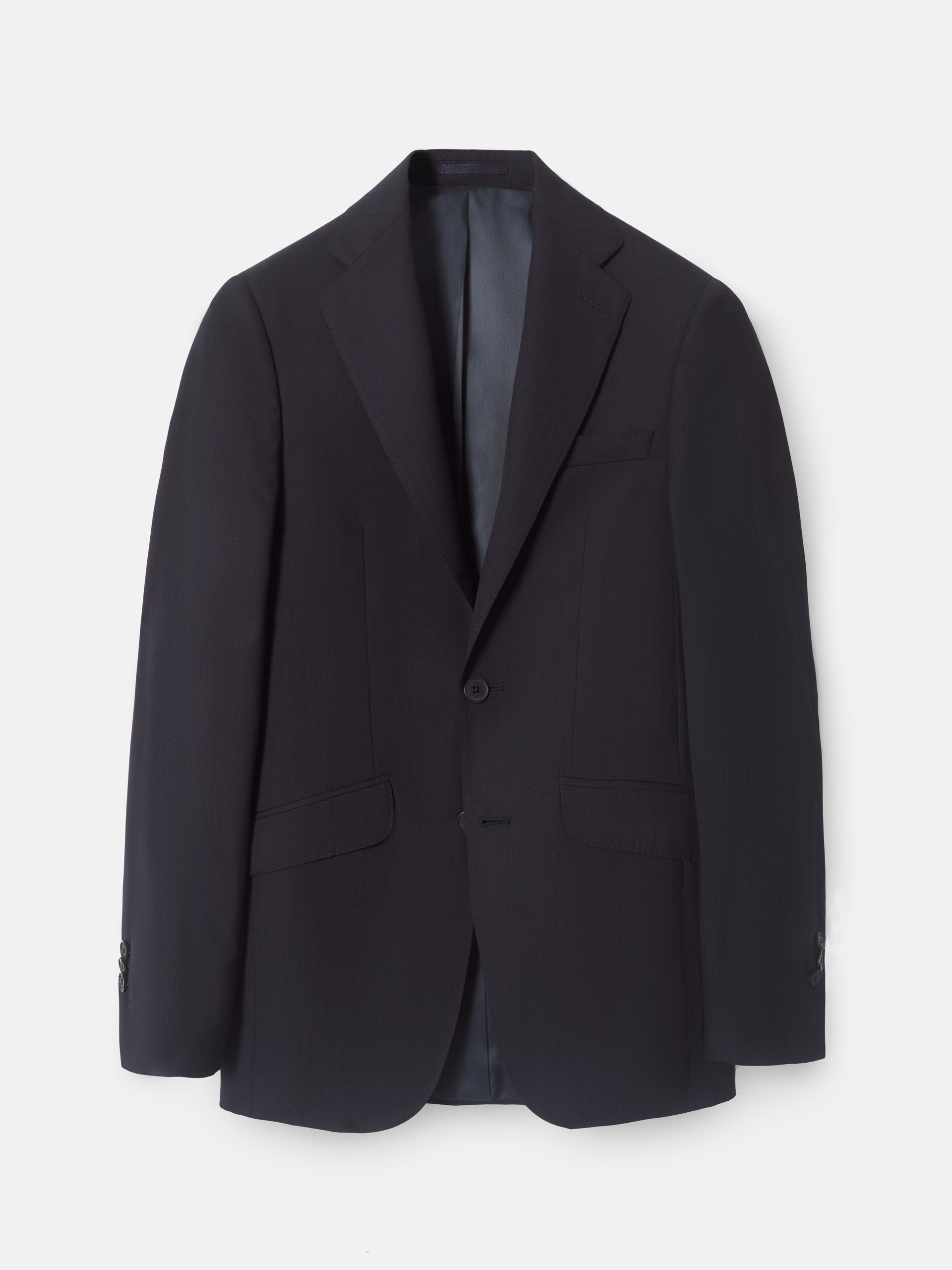 Classic navy blue herringbone suit jacket