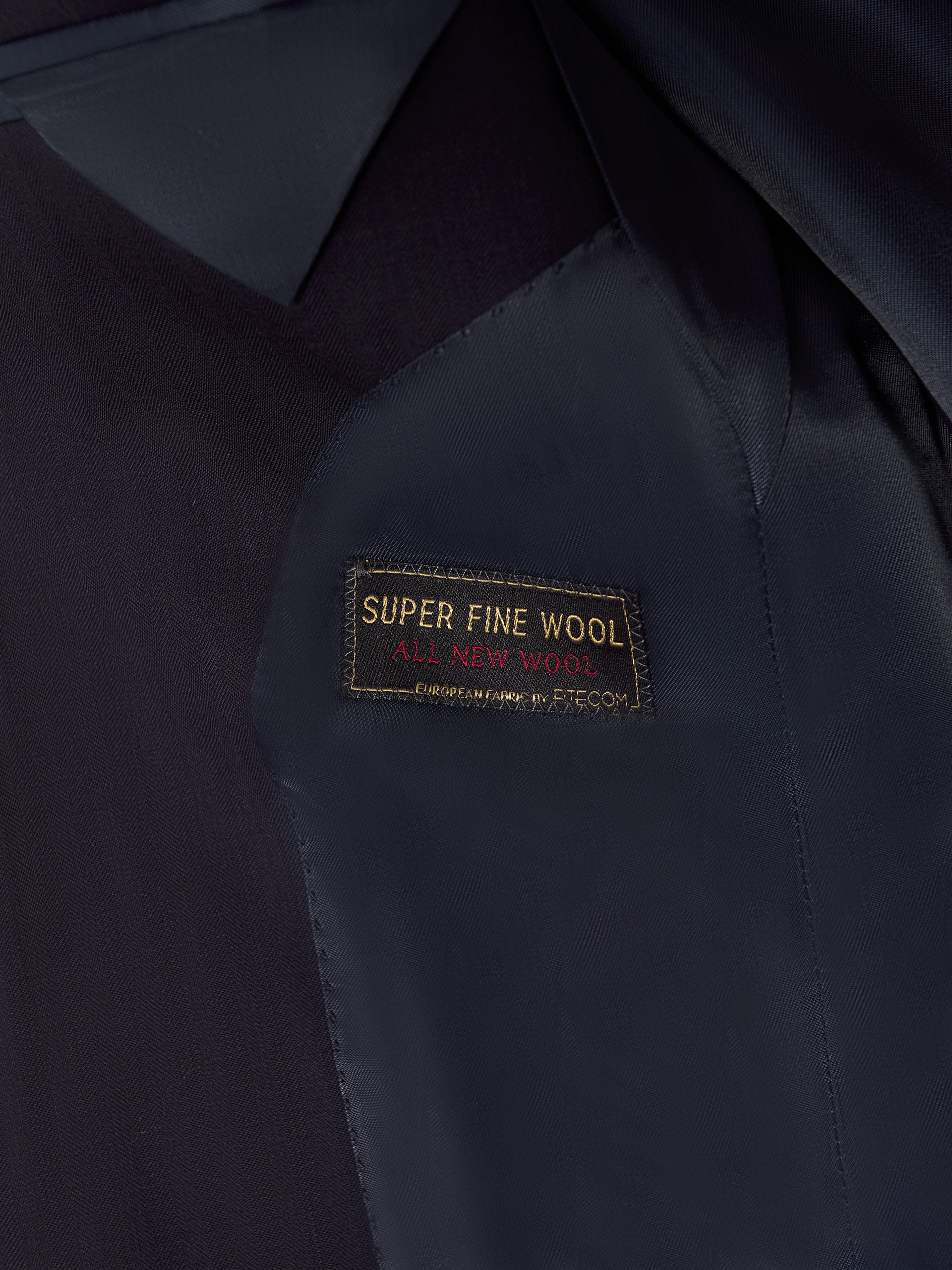 Classic navy blue herringbone suit jacket