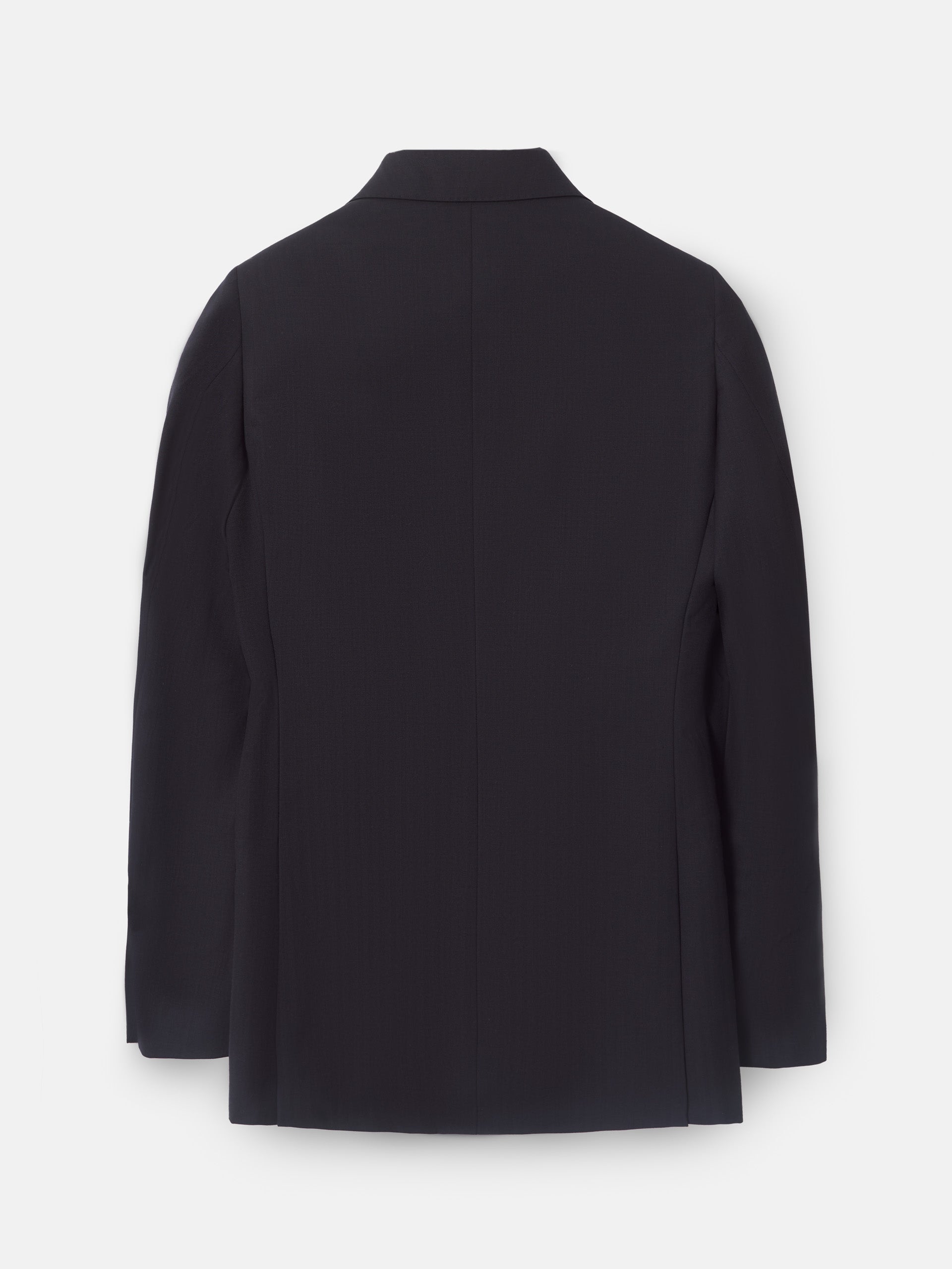 Classic navy blue herringbone suit jacket