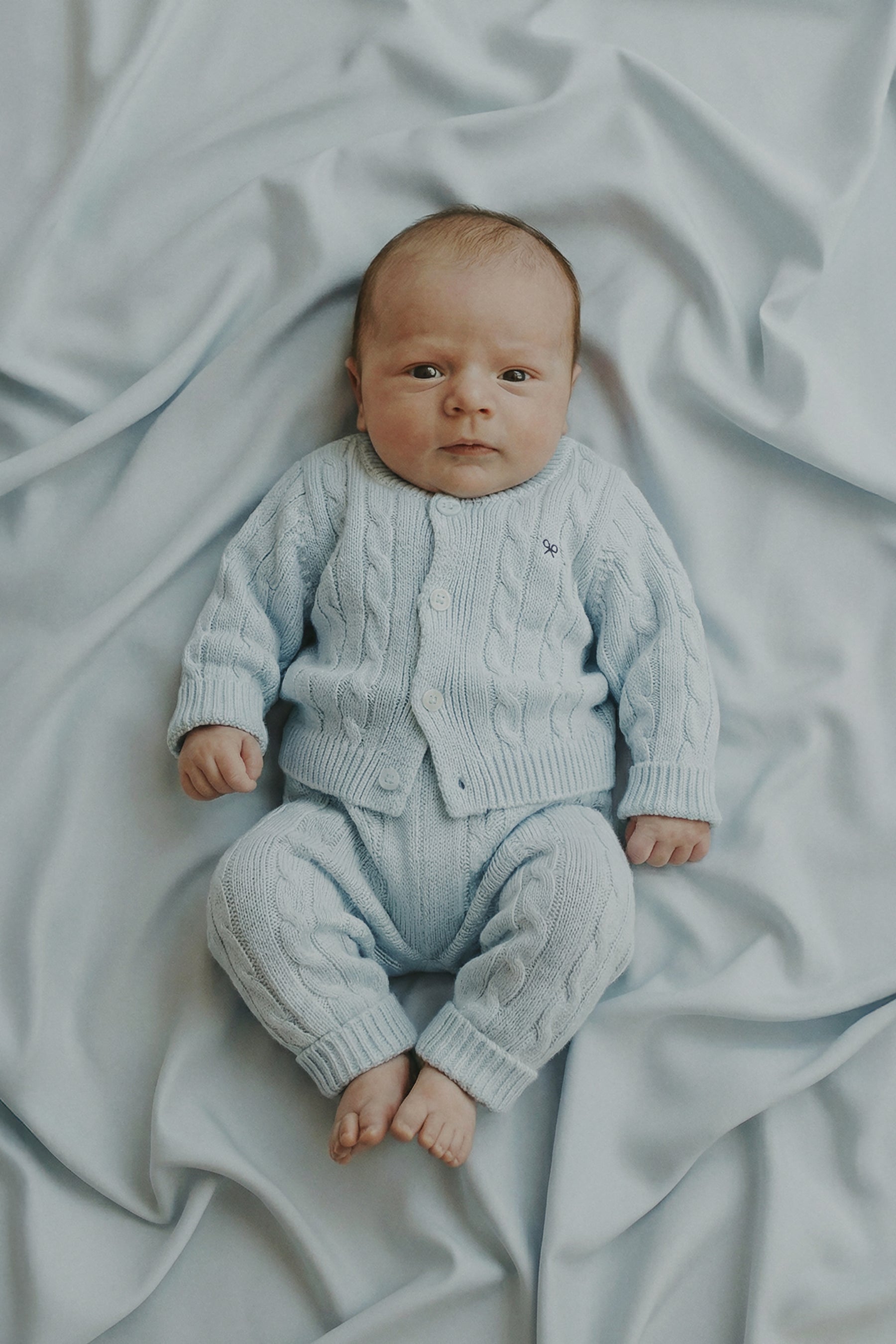 Conjunto de malha para bebé Silbon azul celeste