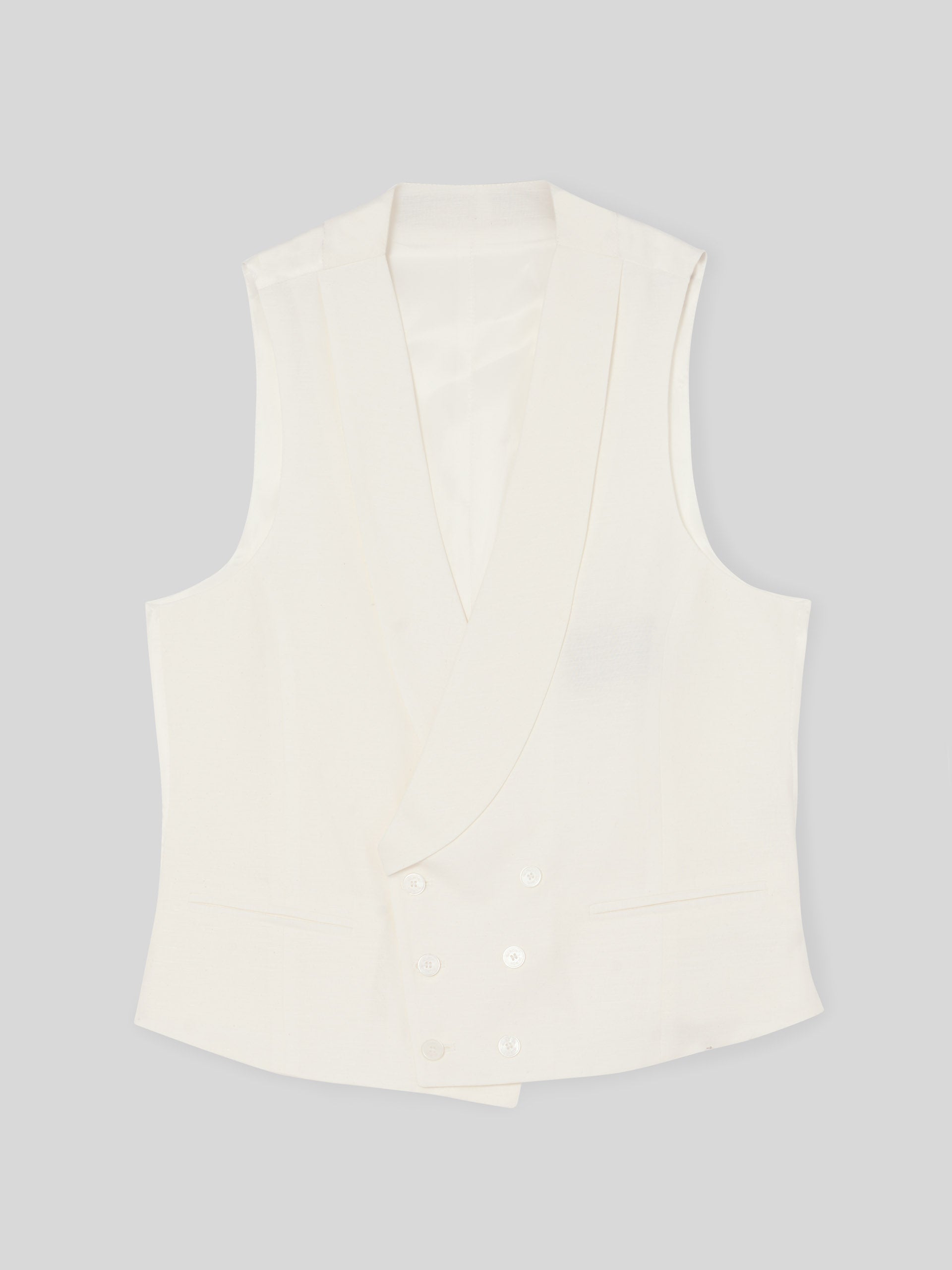 Chaleco chaque cuello redondo blanco roto