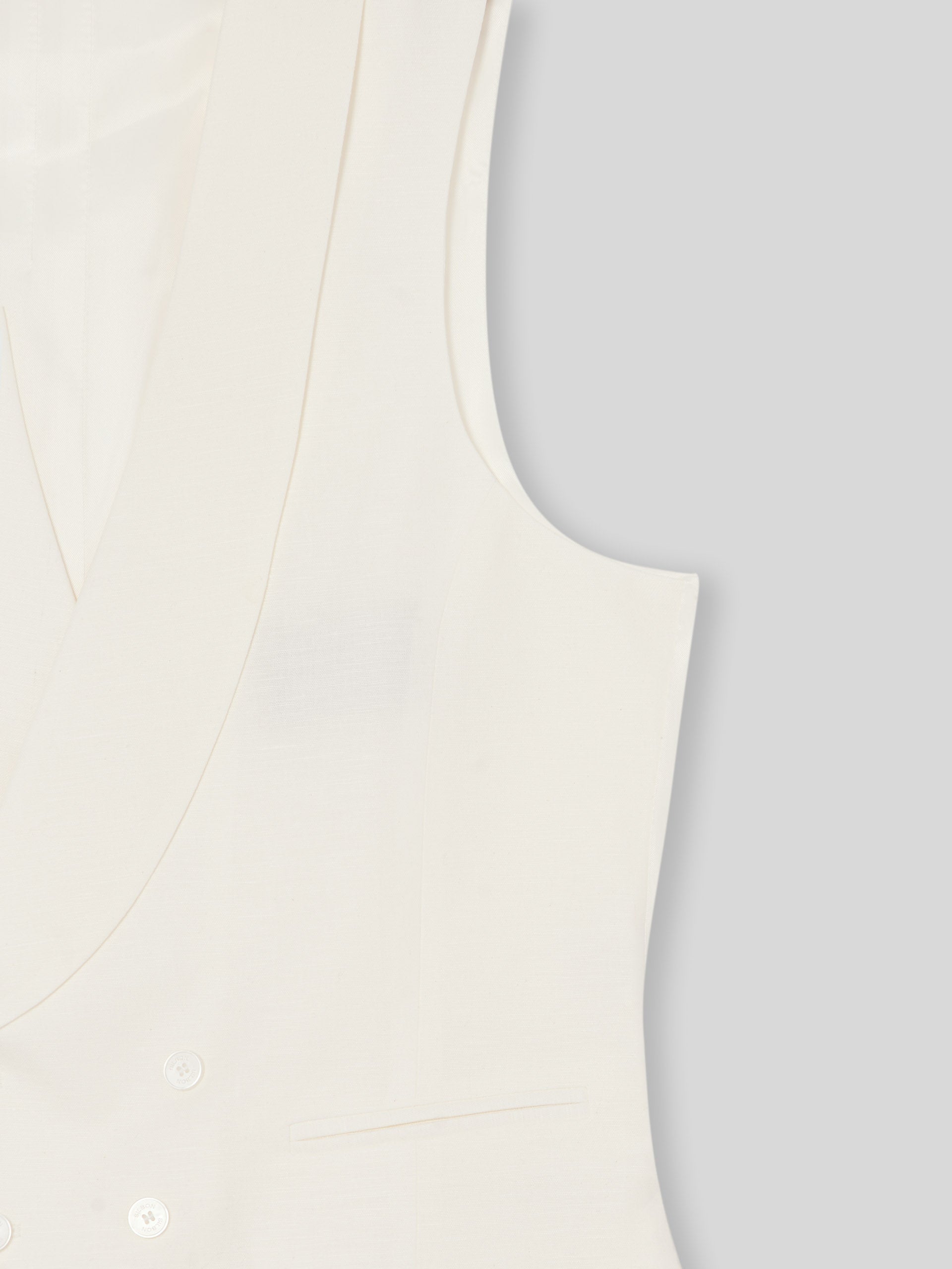 Colete chaque decote redondo branco sujo