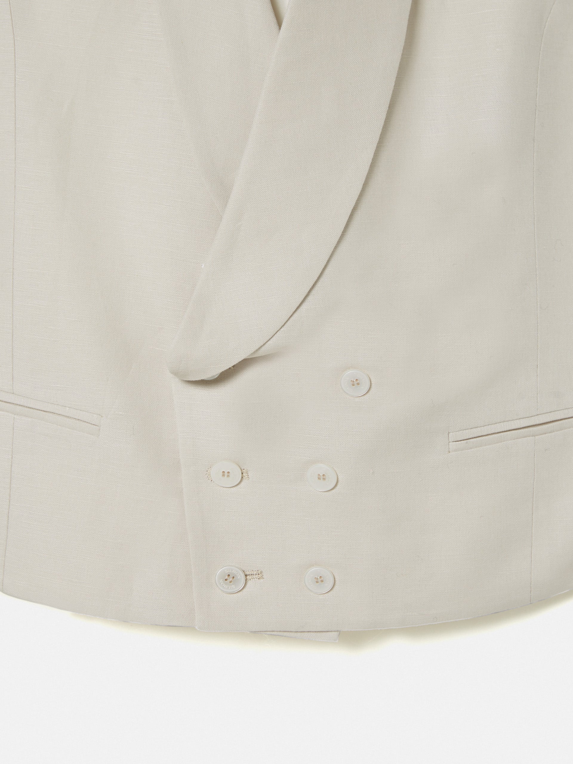 Colete chaque com decote redondo cinzento pérola