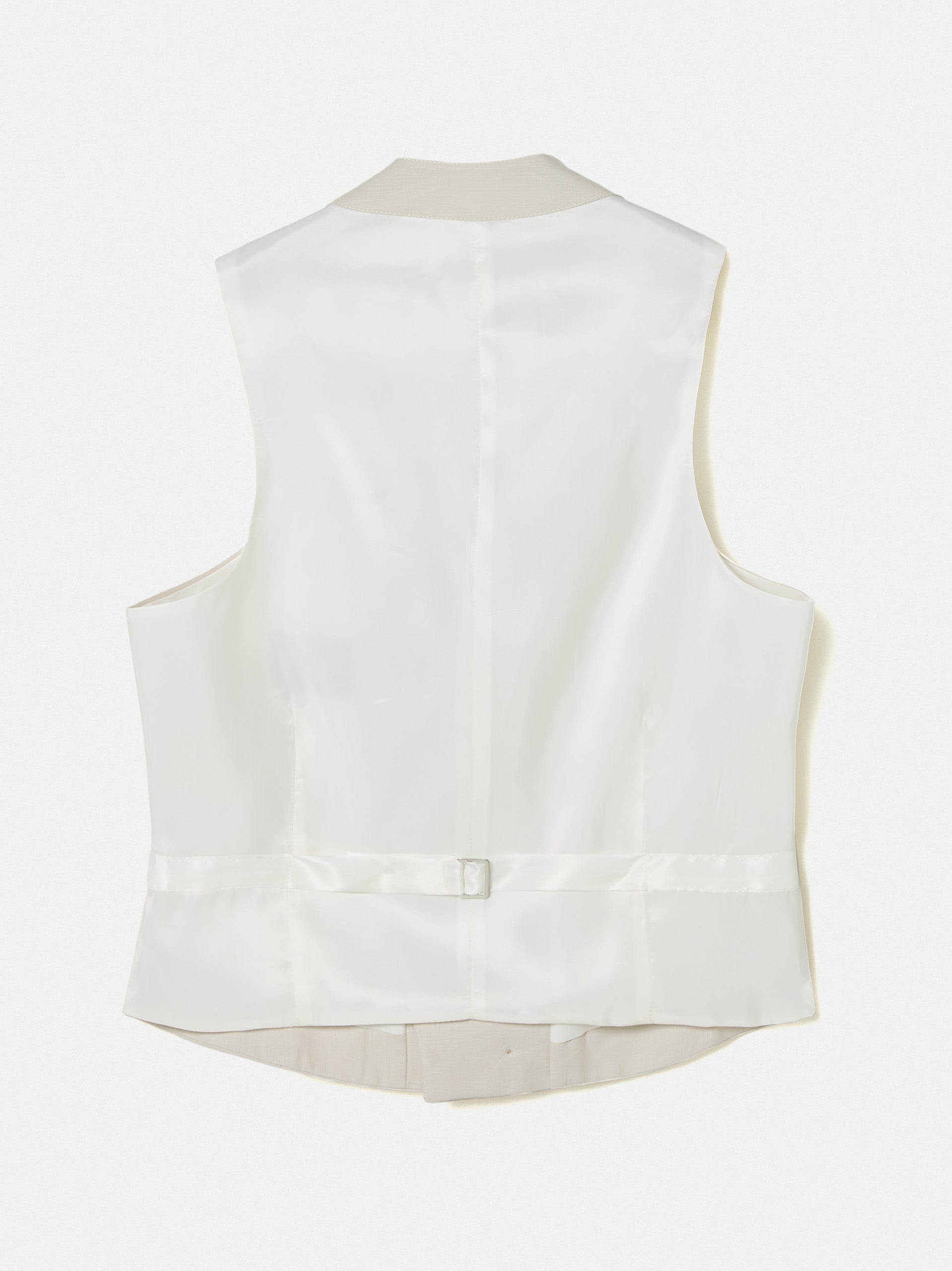 Colete chaque com decote redondo cinzento pérola