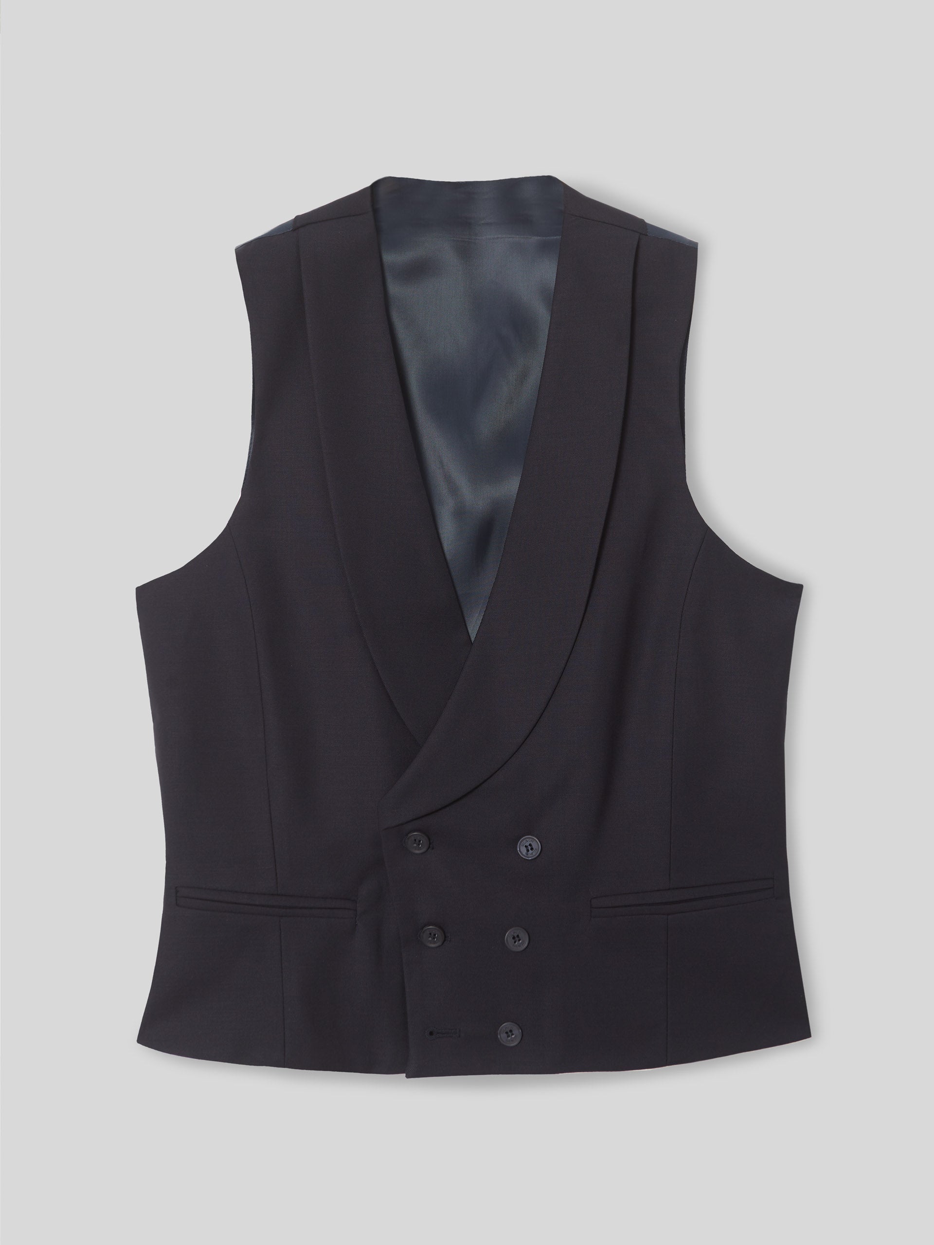 Chaleco vestir stretch cuello redondo azul marino