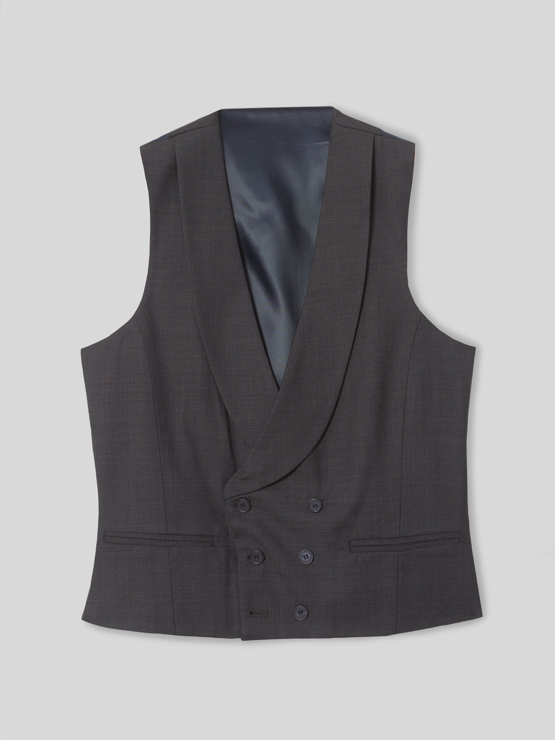 Chaleco vestir stretch cuello redondo gris