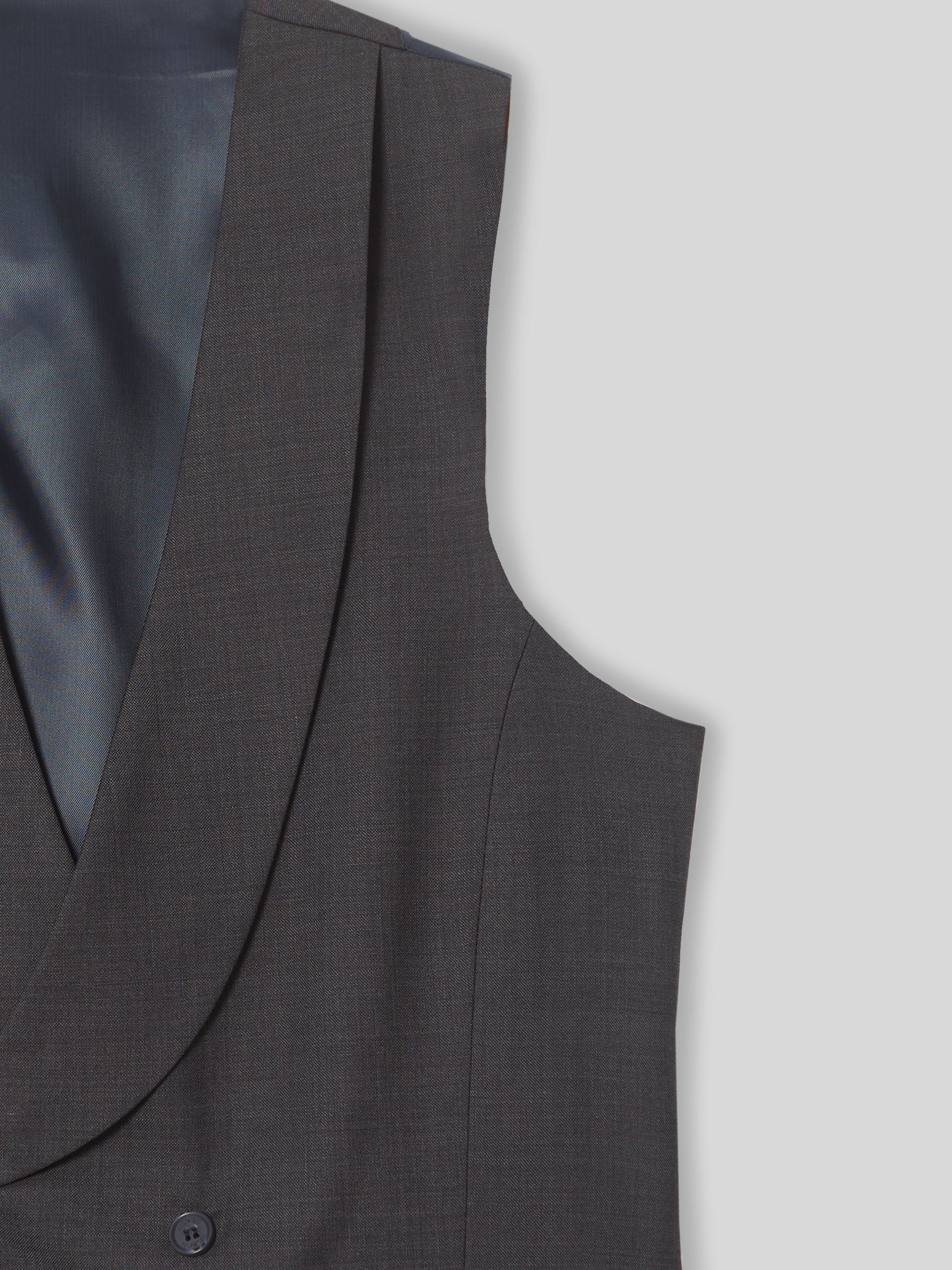 Chaleco vestir stretch cuello redondo gris