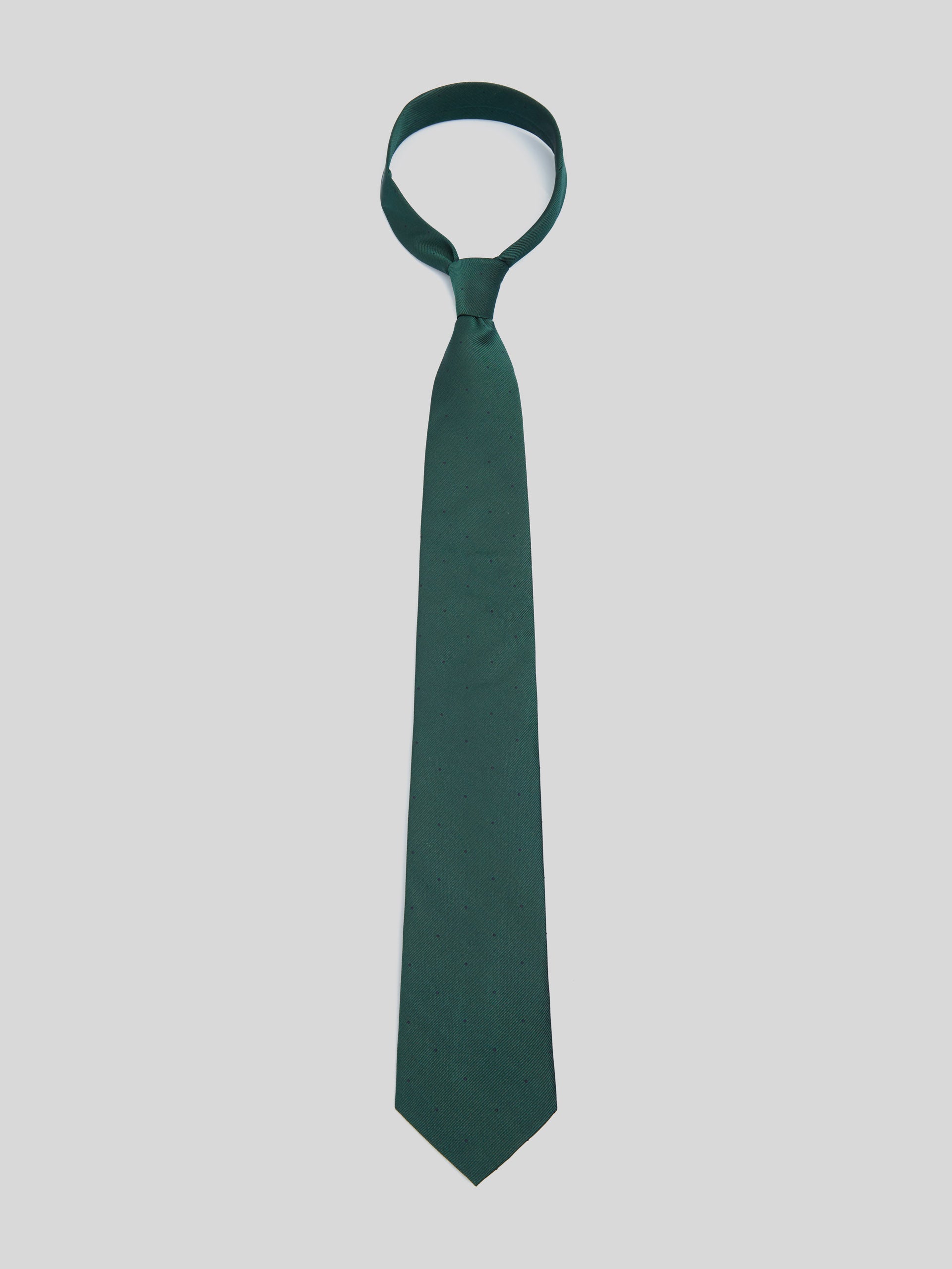 Corbata silbon mini puntos verde