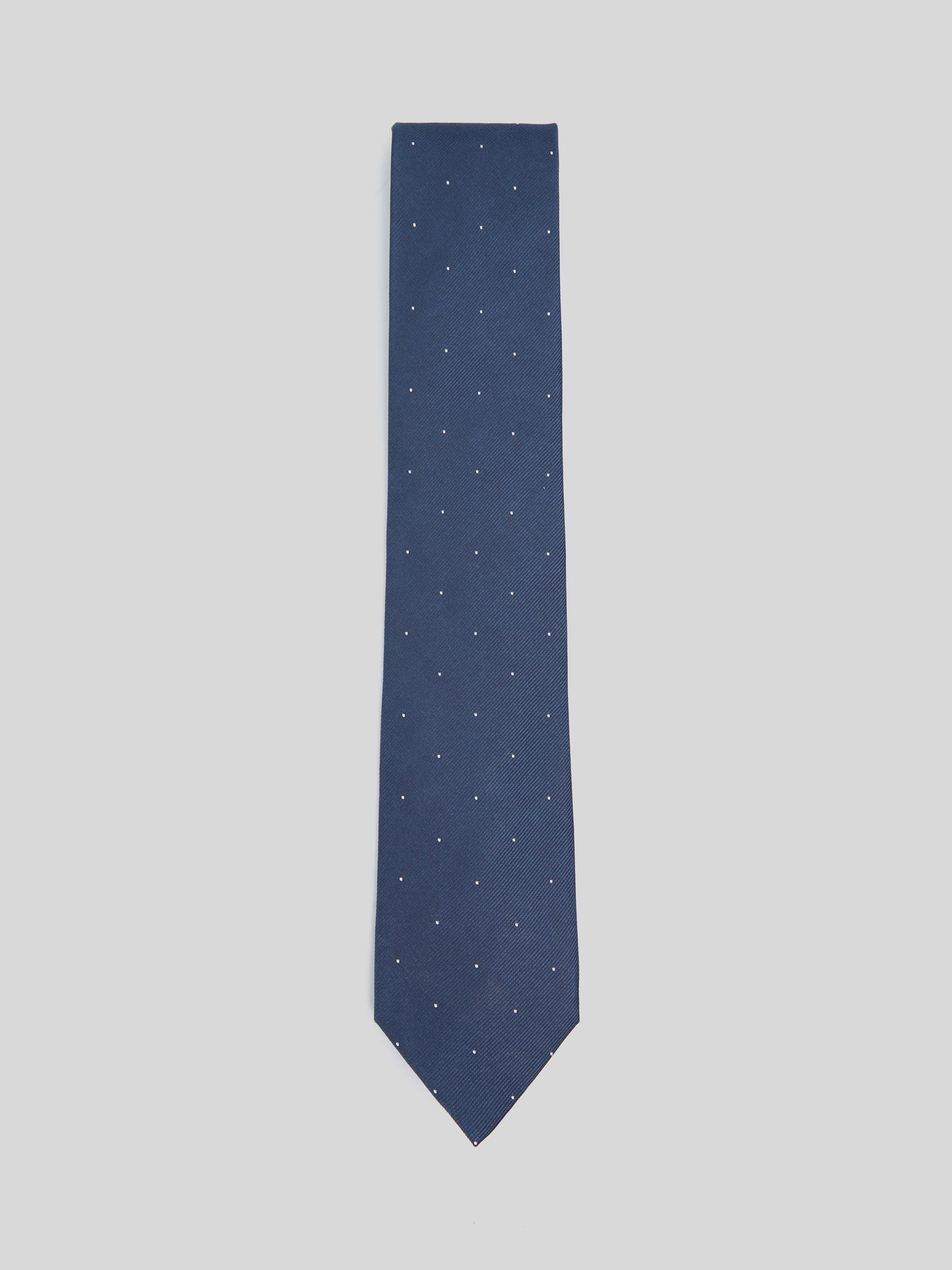 Corbata silbon mini puntos azul marino