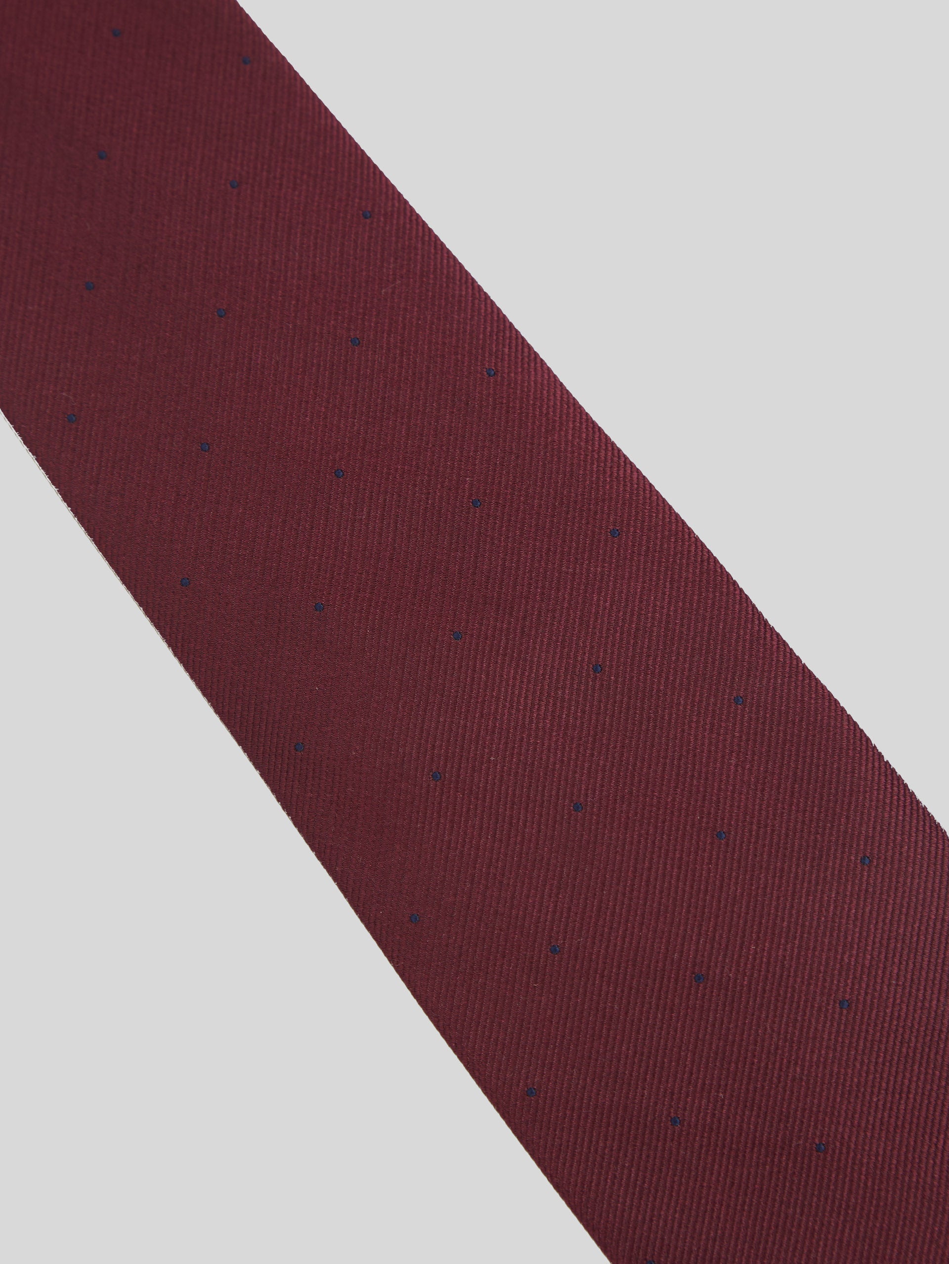 Corbata silbon mini puntos burdeos