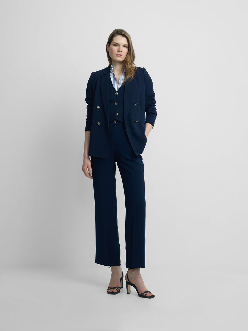 Blazer mulher clássica azul-marinho