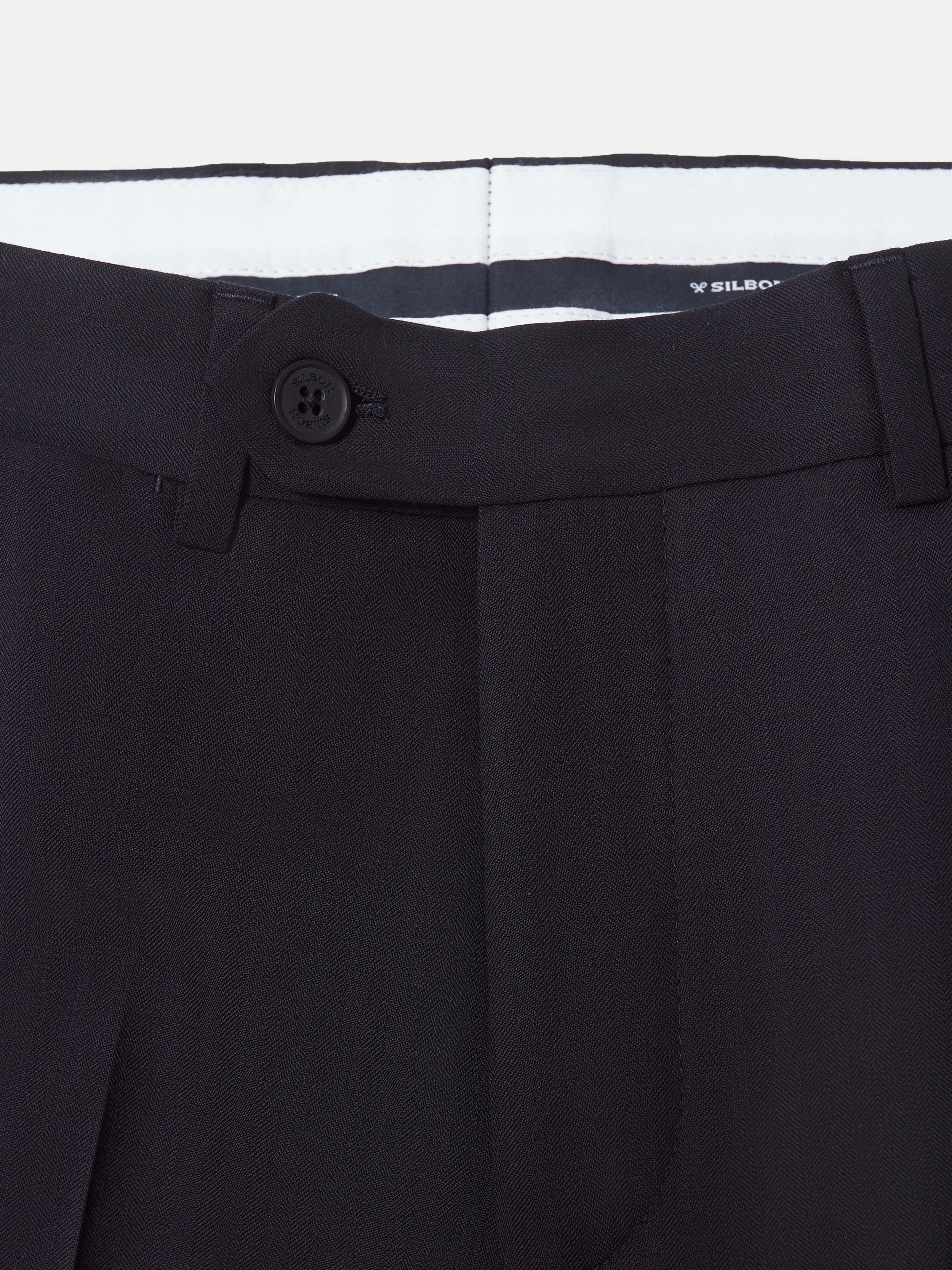 Pantalon traje clasico espiga azul marino