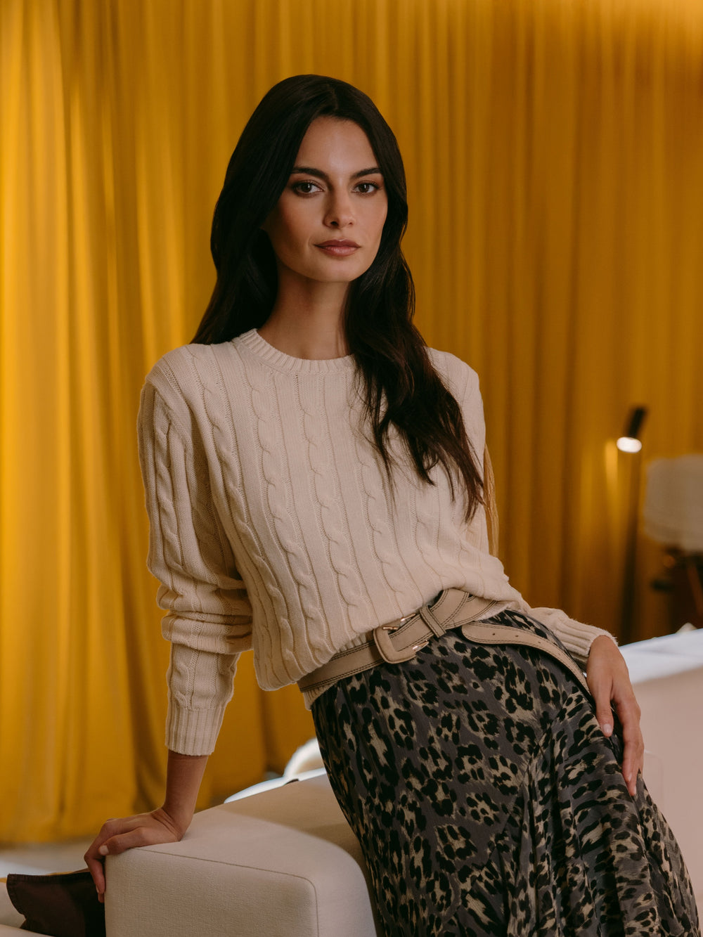 Pull écru en maille huit