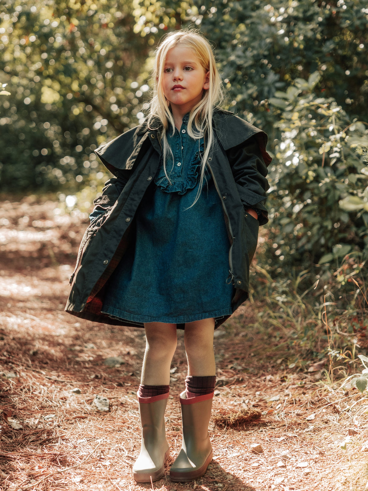 Vestido girl volantes denim