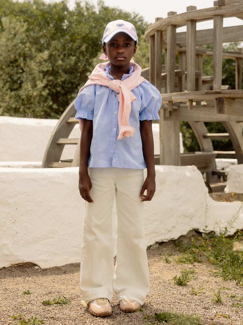 Calças de menina marinheiro branco