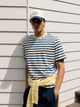 Navy blue mid-stripe T-shirt