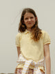 Polo fille à manches bouffantes jaune