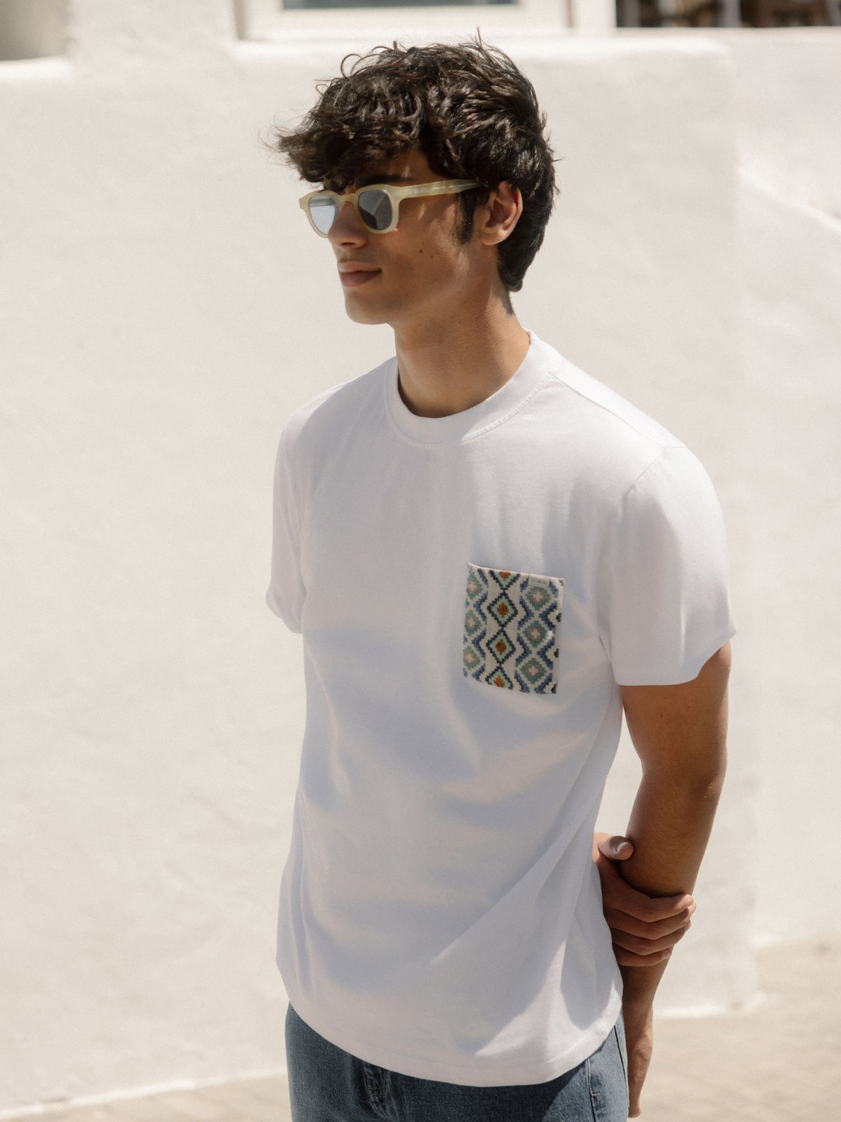 Camiseta bolso étnico branco