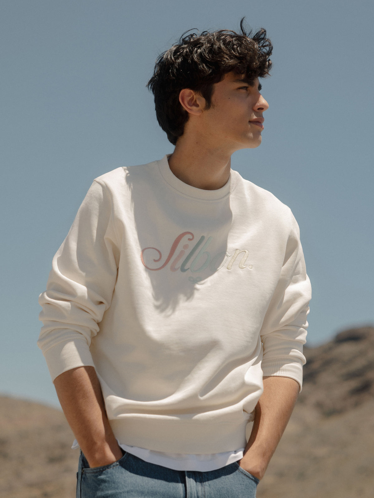 Sweatshirt Silbon bordado multicolor creme