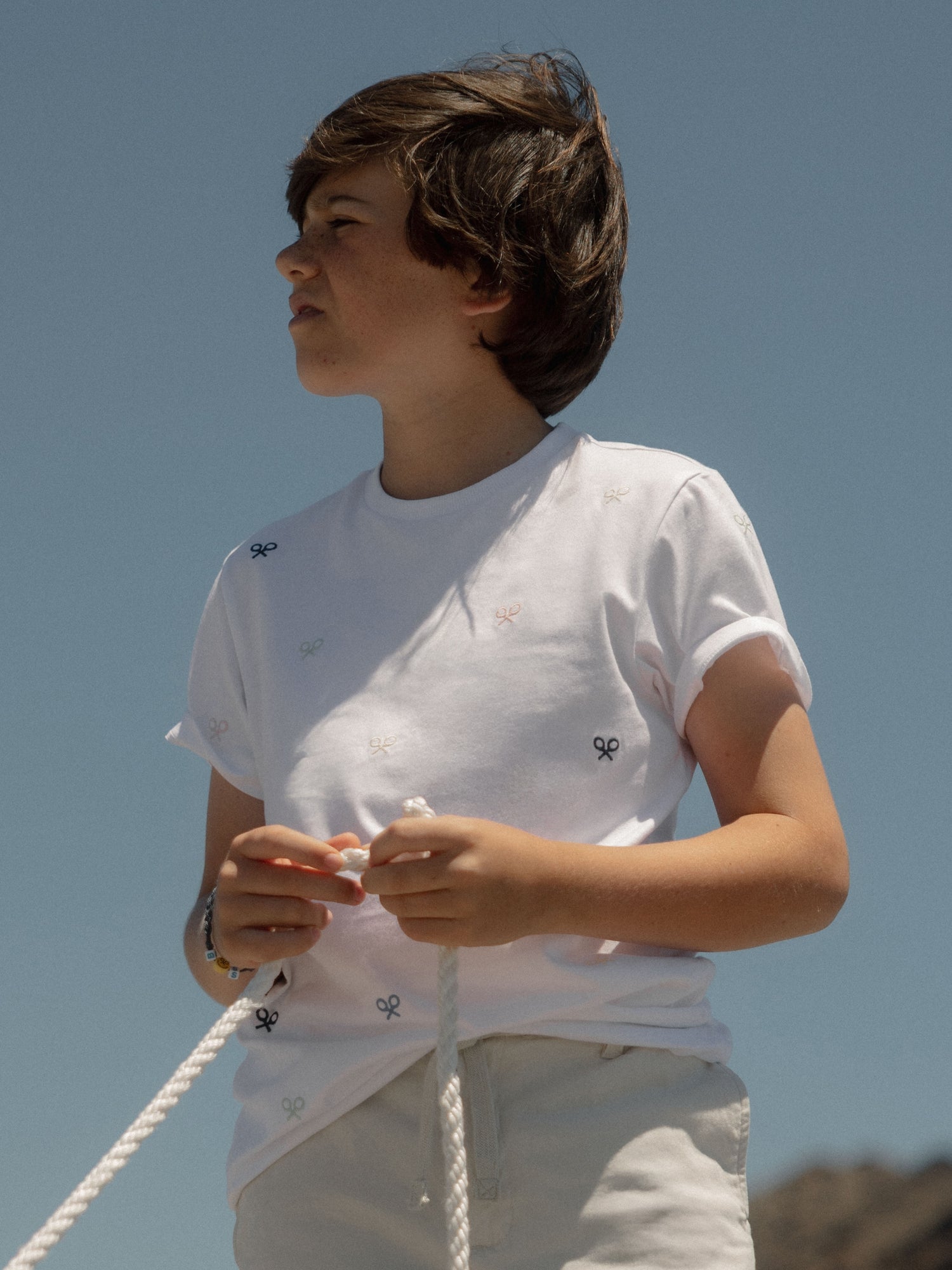 T-shirt kids multiraquete cores branco