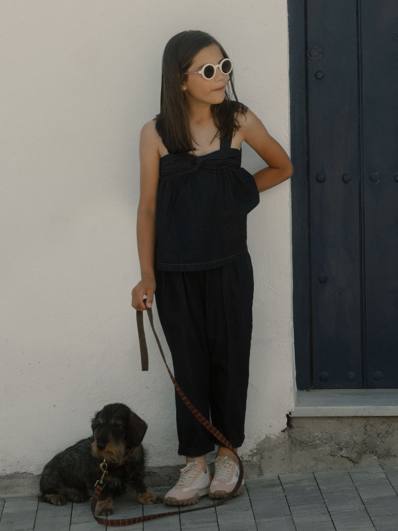 Calças de ganga azul para menina