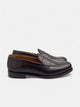 Black leather penny loafer