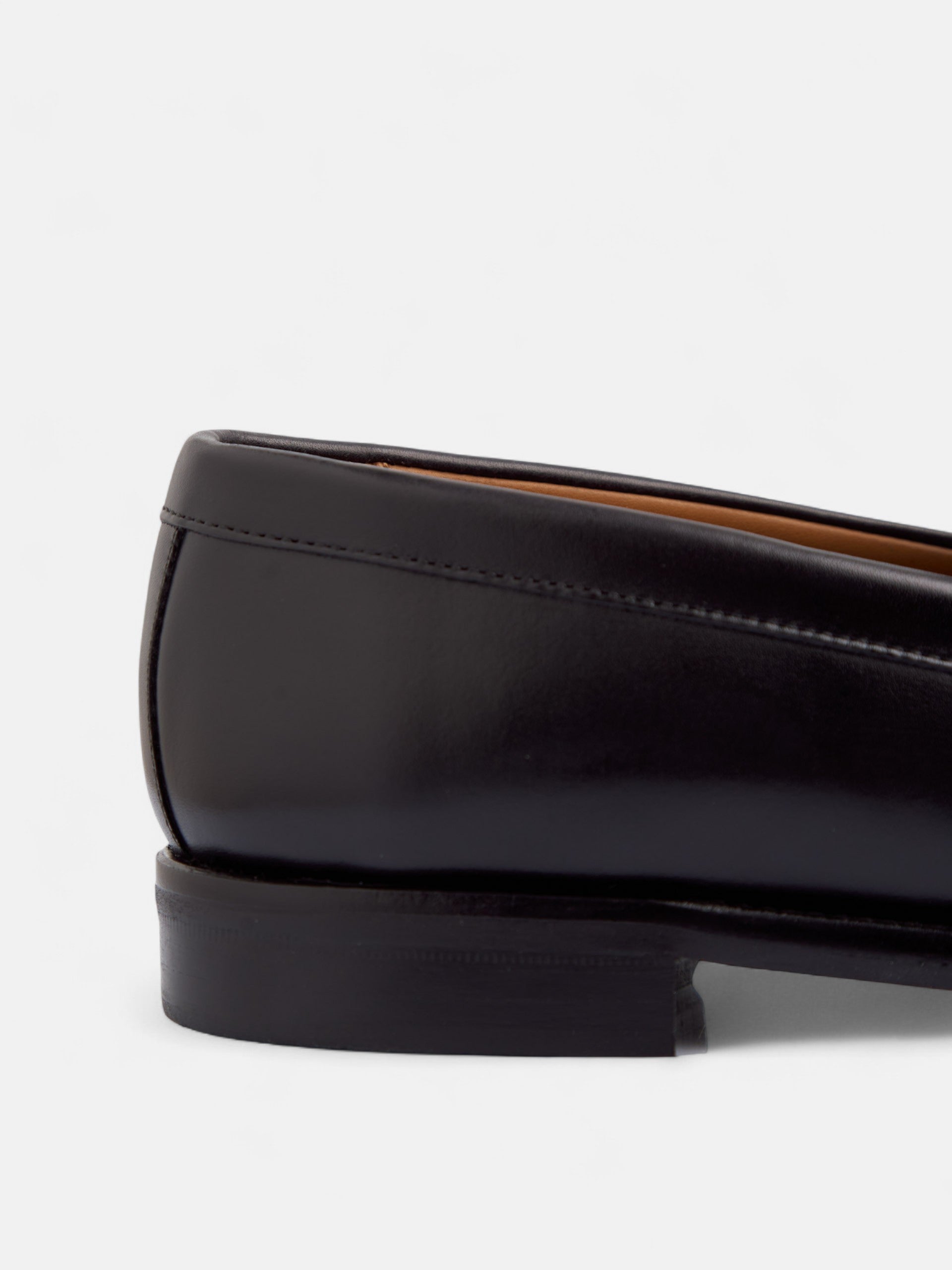 Chaussure penny en cuir noir