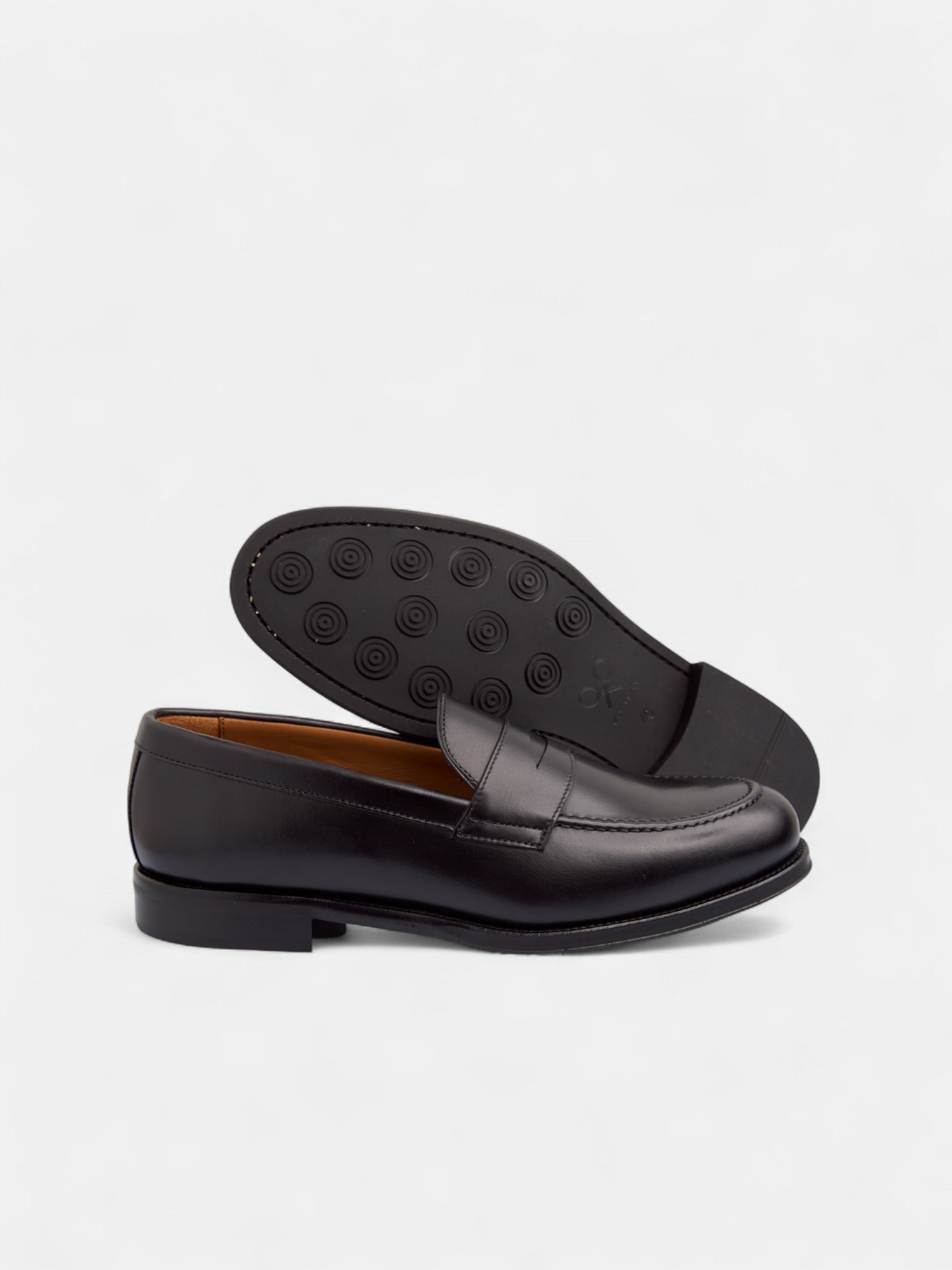 Chaussure penny en cuir noir