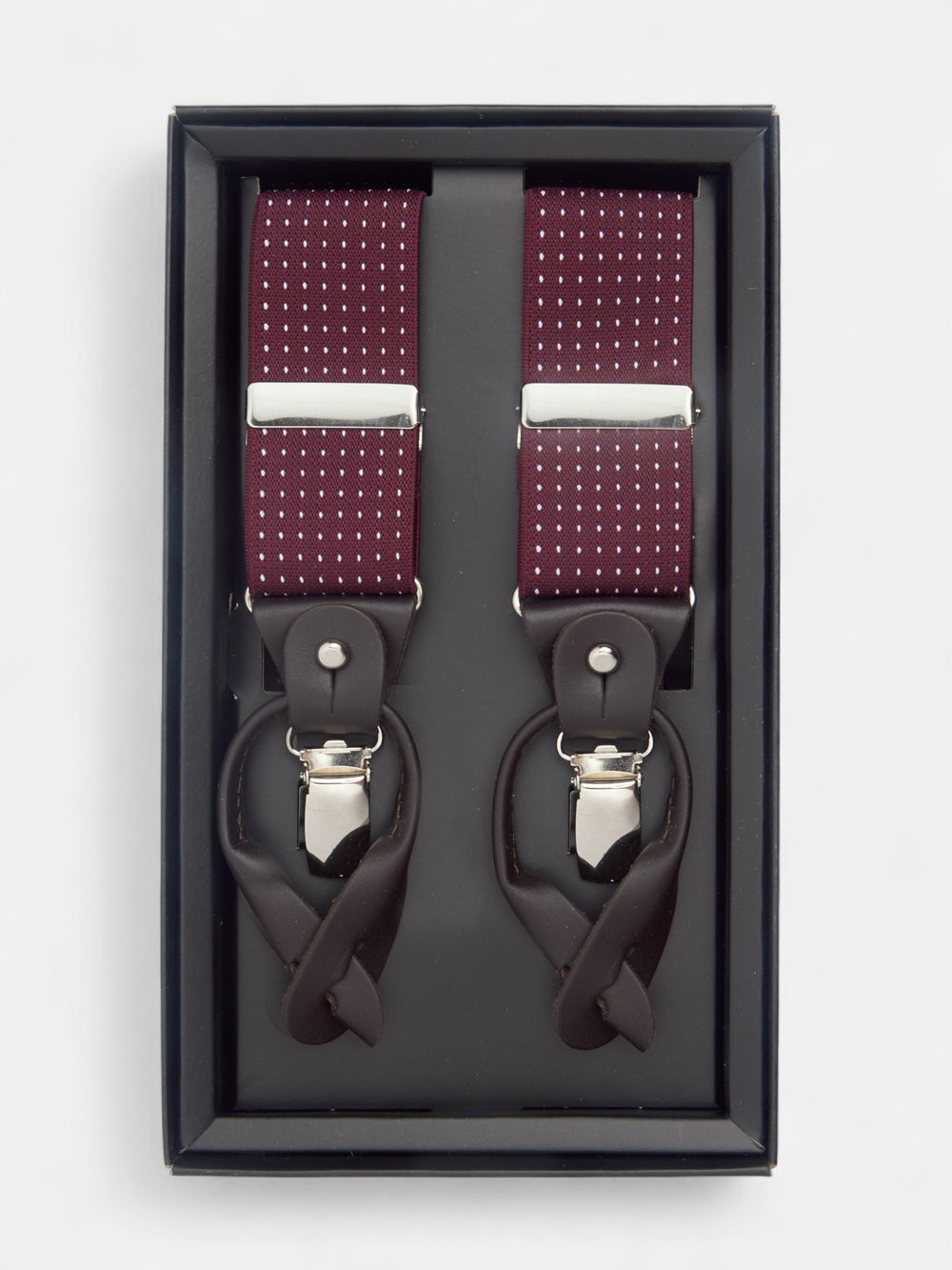 Suspensórios Silbon microponto bordô