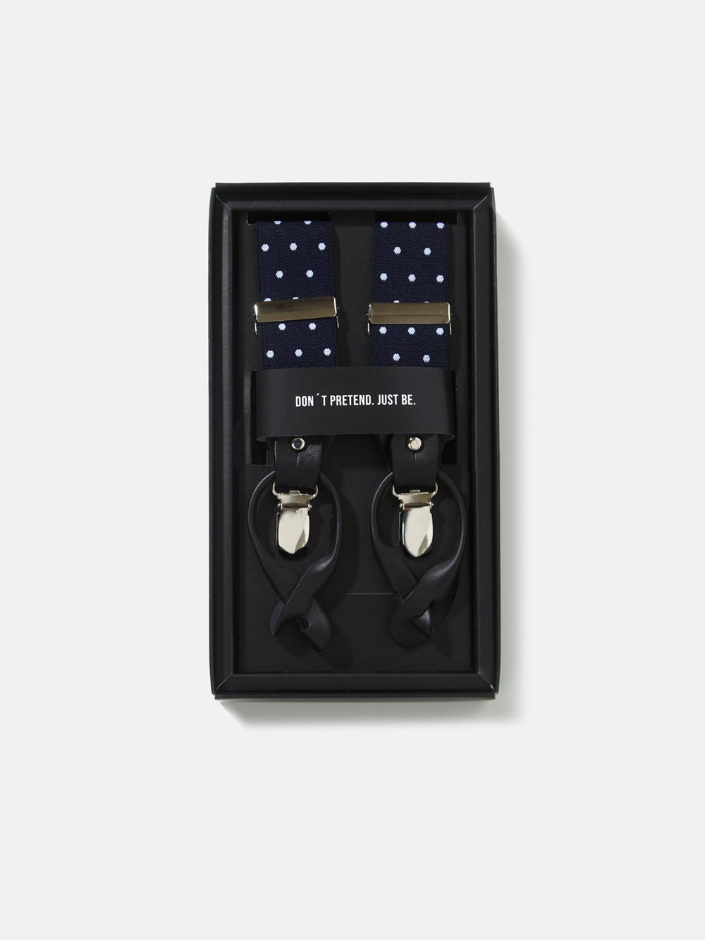 Alça Silbon azul-marinho com bolinhas