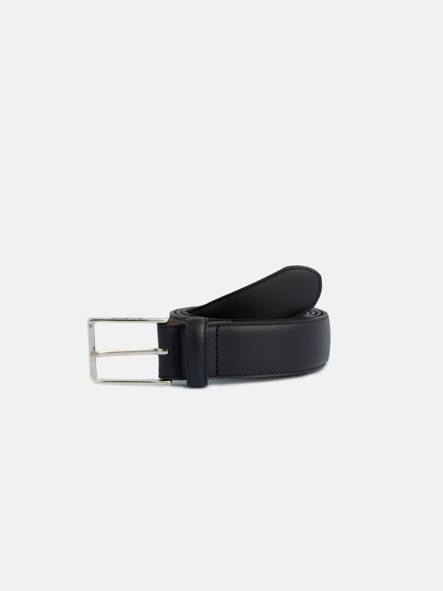 Black leather dress belt