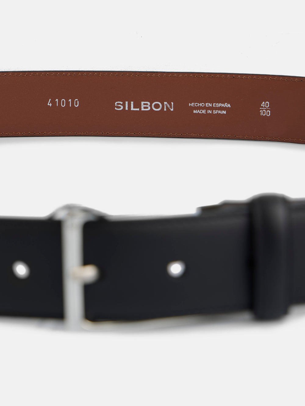 Black leather dress belt