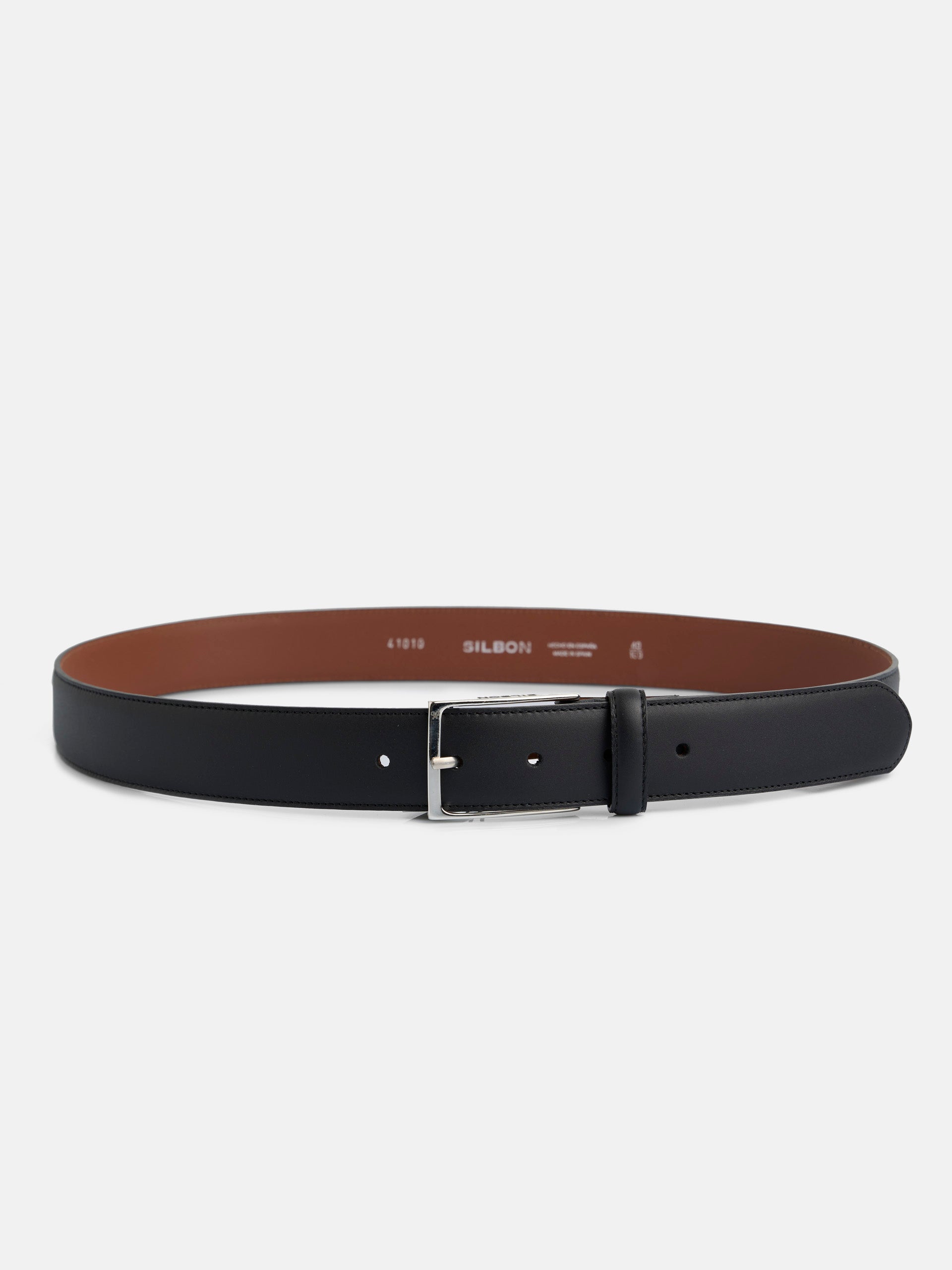 Black leather dress belt
